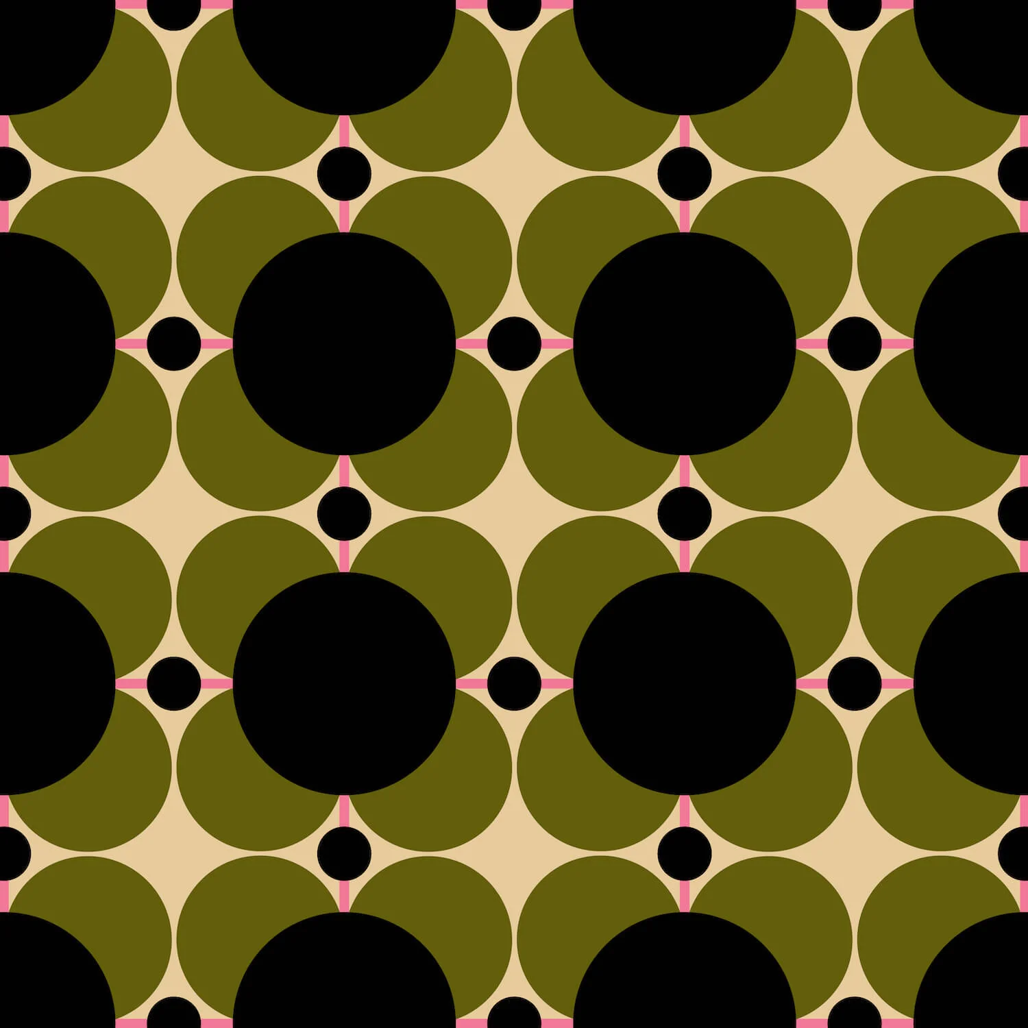 Atomic Flower Khaki Wallpaper - Sample