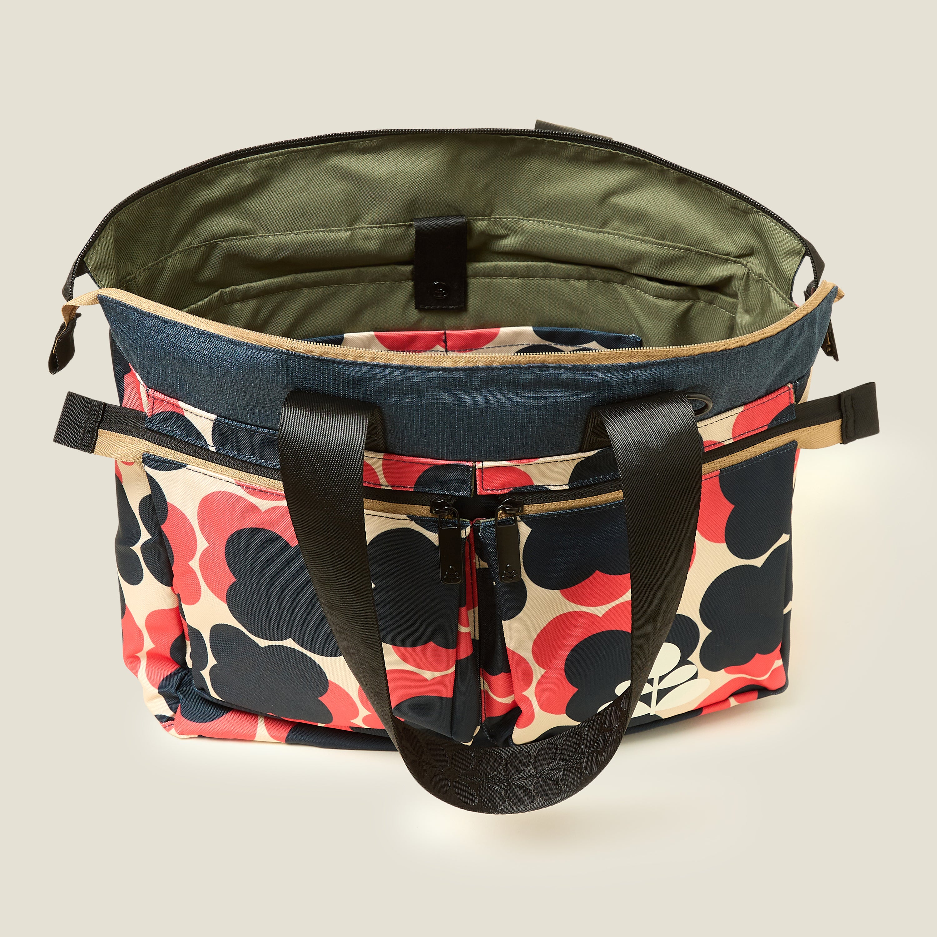 Axis Tote - Floating Flower Navy Red - Image 4