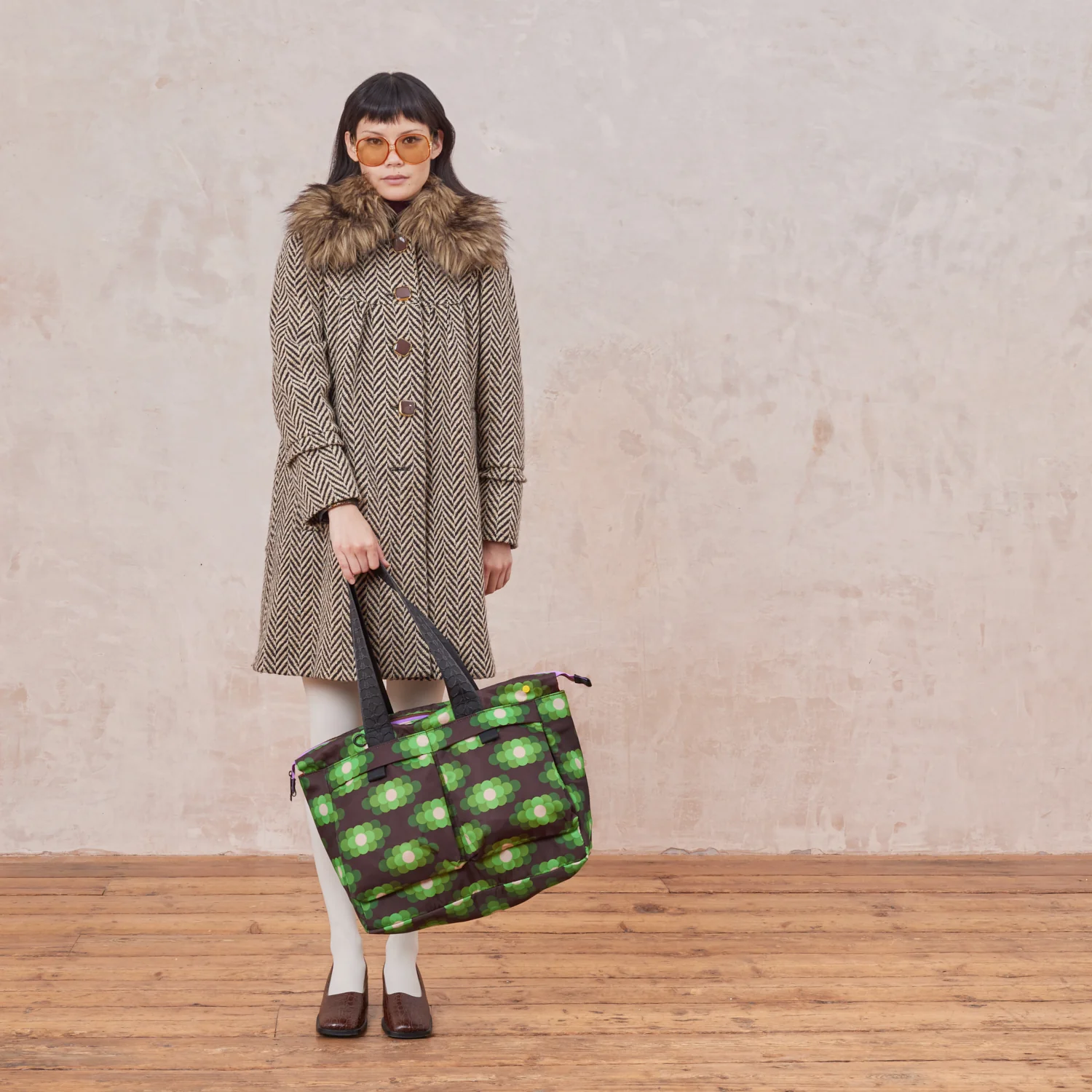 Axis Tote Bag - Flower Haze Neon Green - Image 7