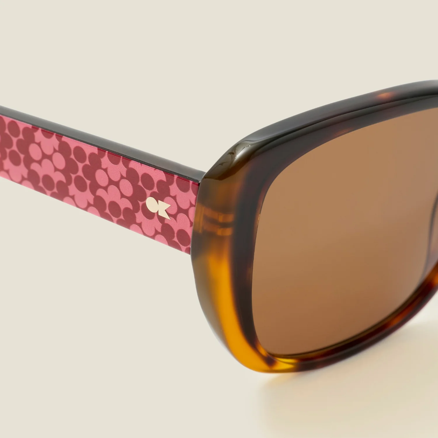 Azalea Sunglasses - Tortoiseshell & Puzzle Flower Fuchsia - Image 2