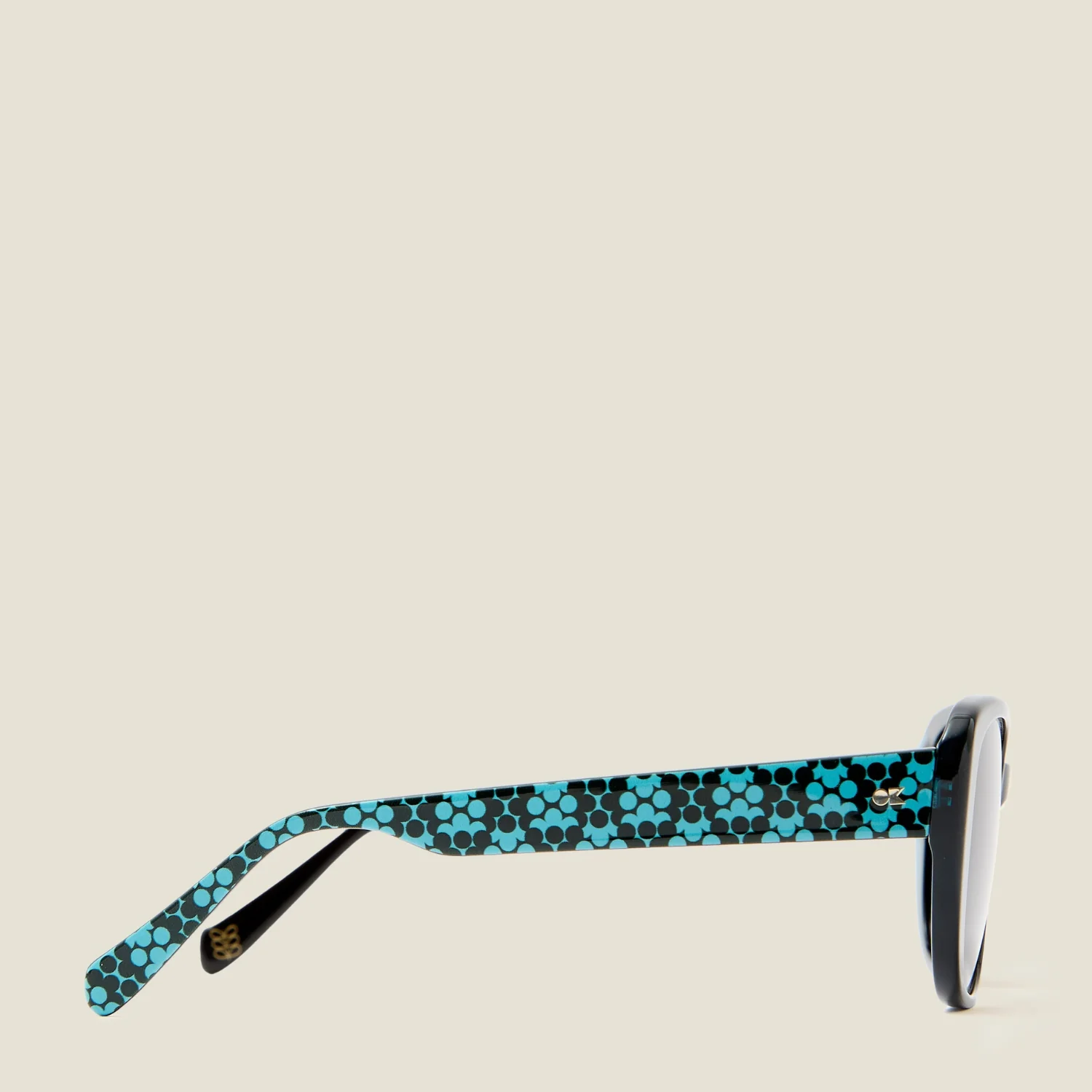 Azalea Sunglasses - Turquoise & Puzzle Flower Teal - Image 4