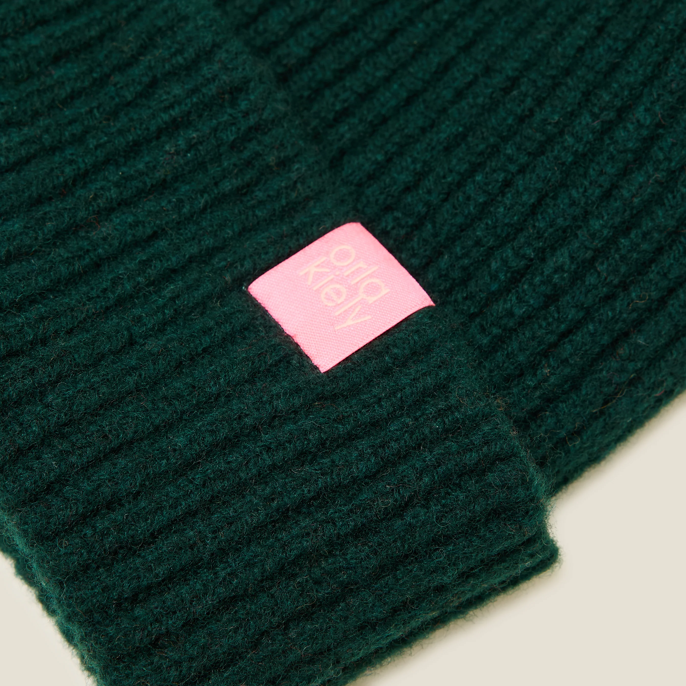 Contrast Pom Wool Beanie - Forest Black - Image 4