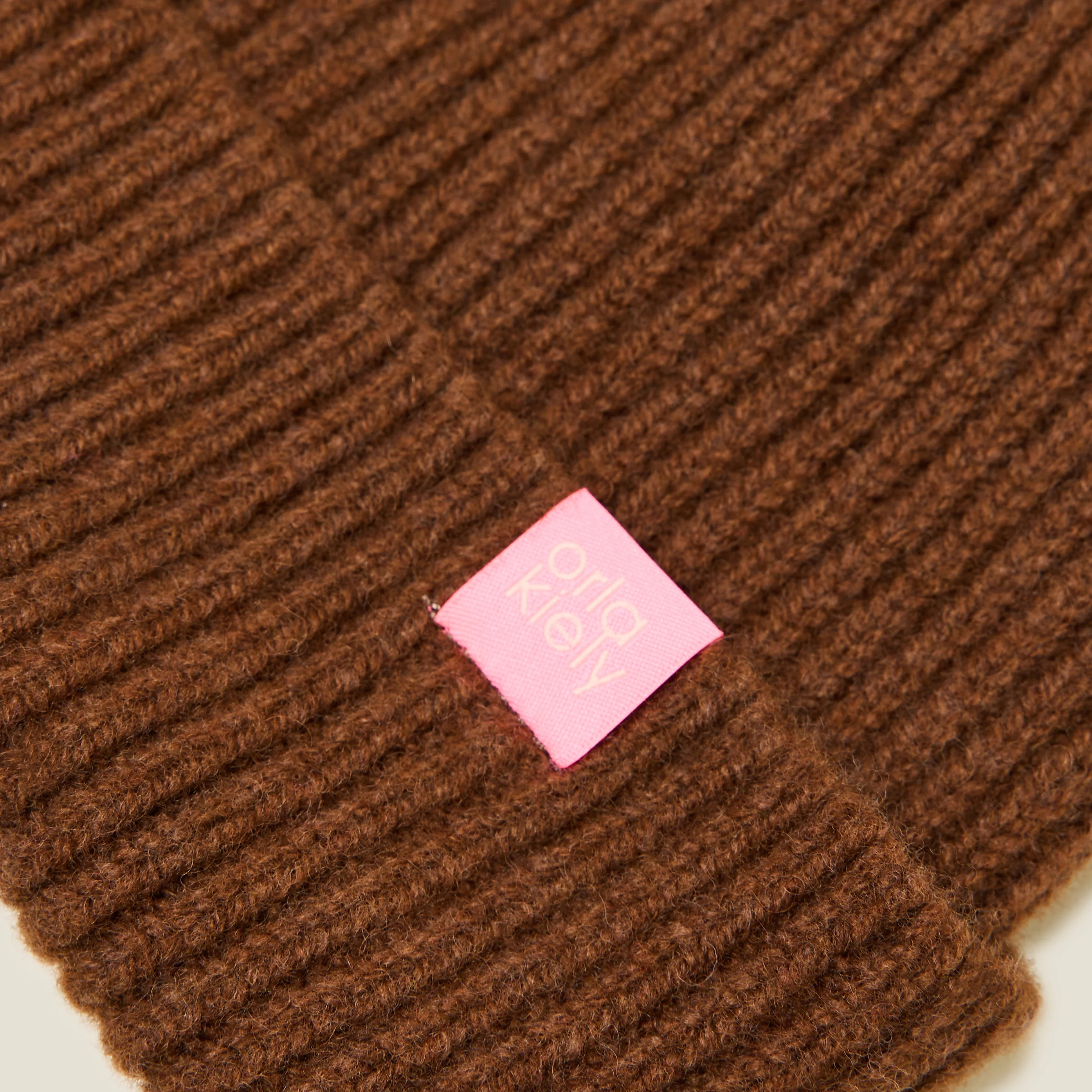 Contrast Pom Wool Beanie - Orange Sienna - Image 4