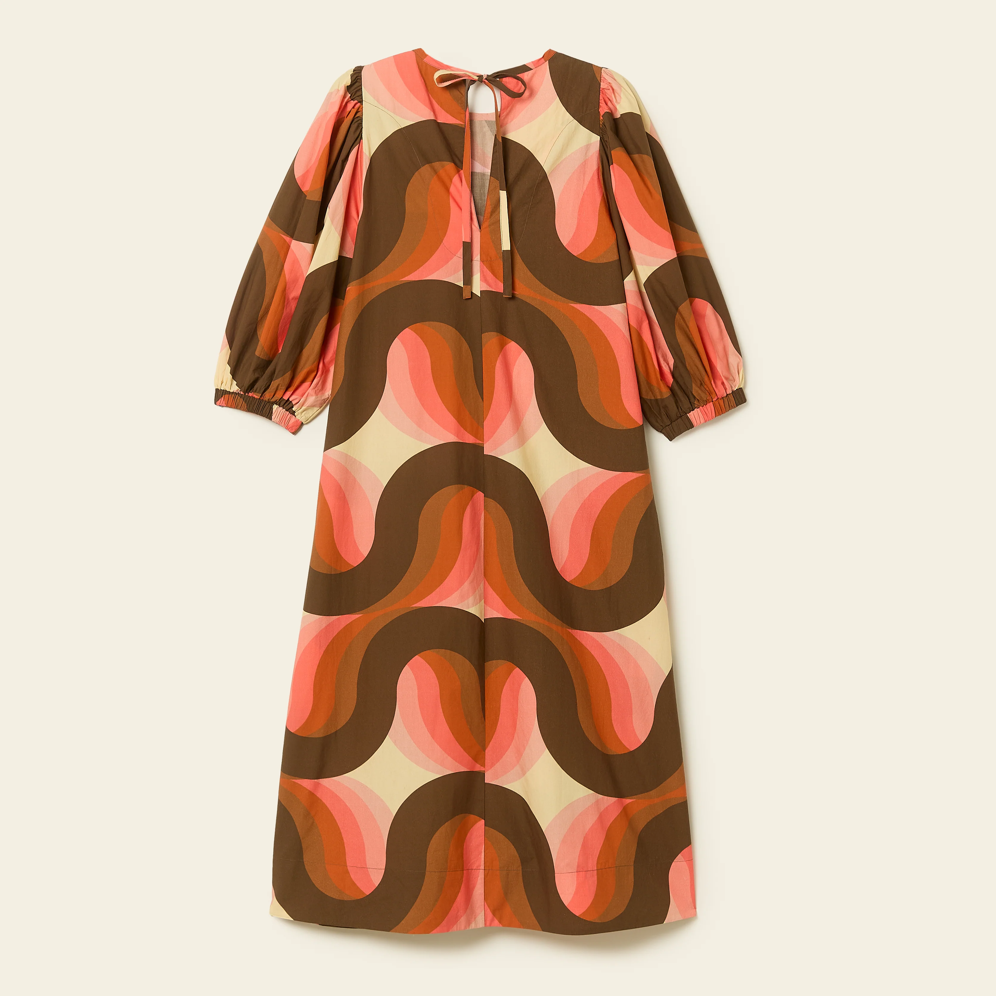 Bella Puff Sleeve Dress Giant Rolling Wave - Image 4