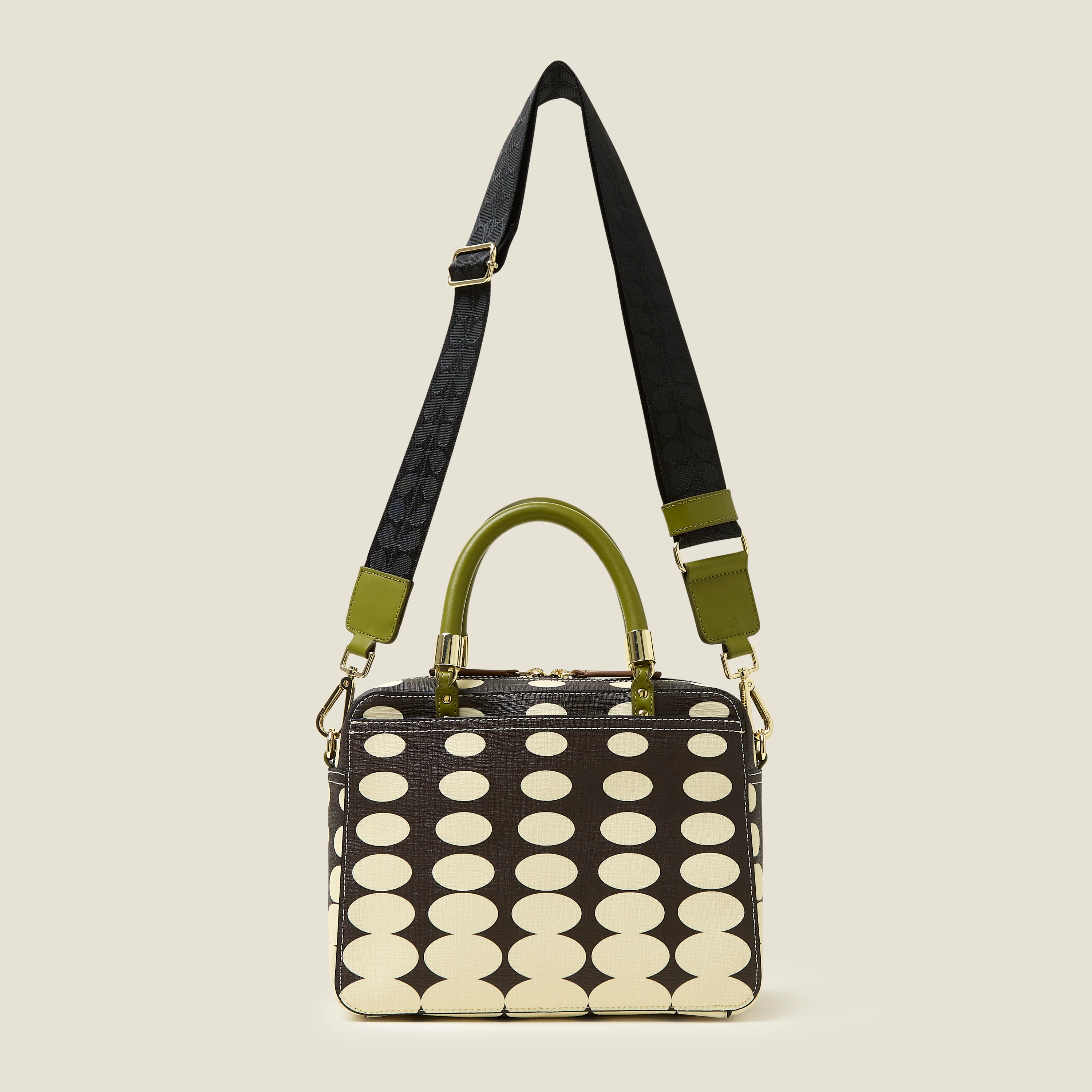 Block Medium Handbag - Optical Oval Mocha - Image 4