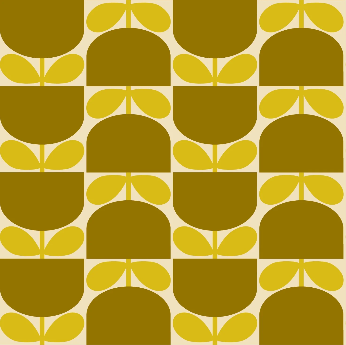 Block Stem Sunflower Wallpaper Sample