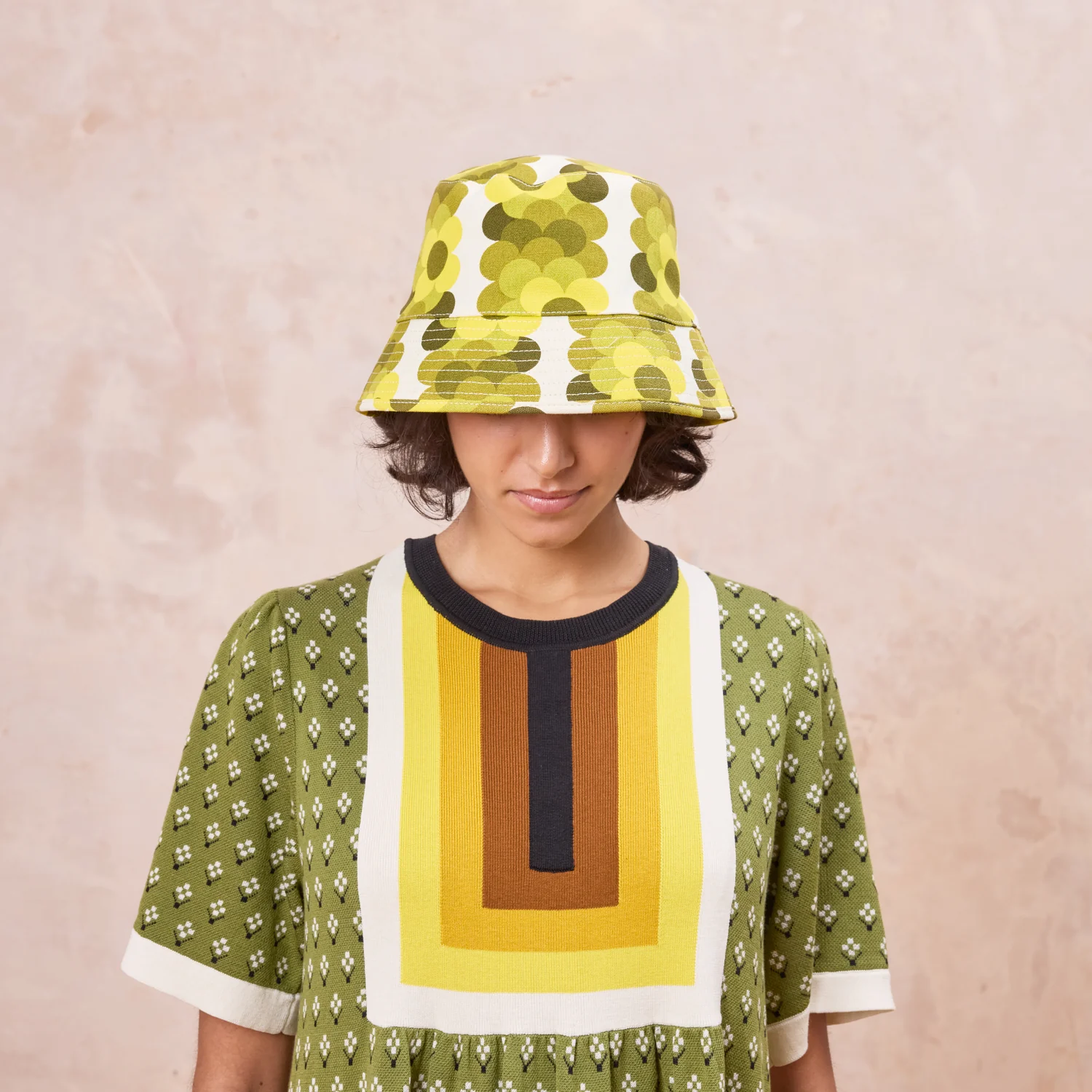 Bucket Hat - Retro Flower Yellow - Image 2