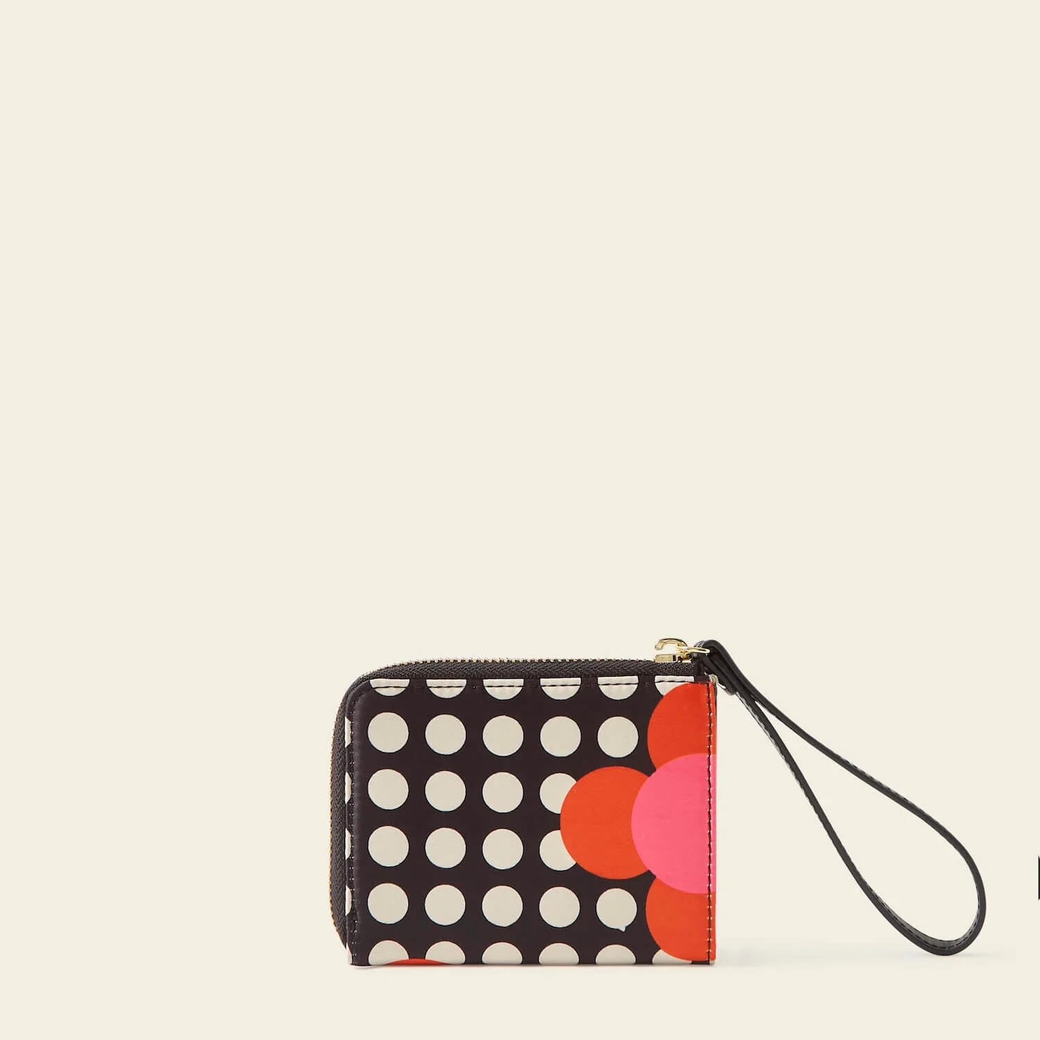 Carla Zip Purse - Fuchsia Flower Polka Dot - Image 3