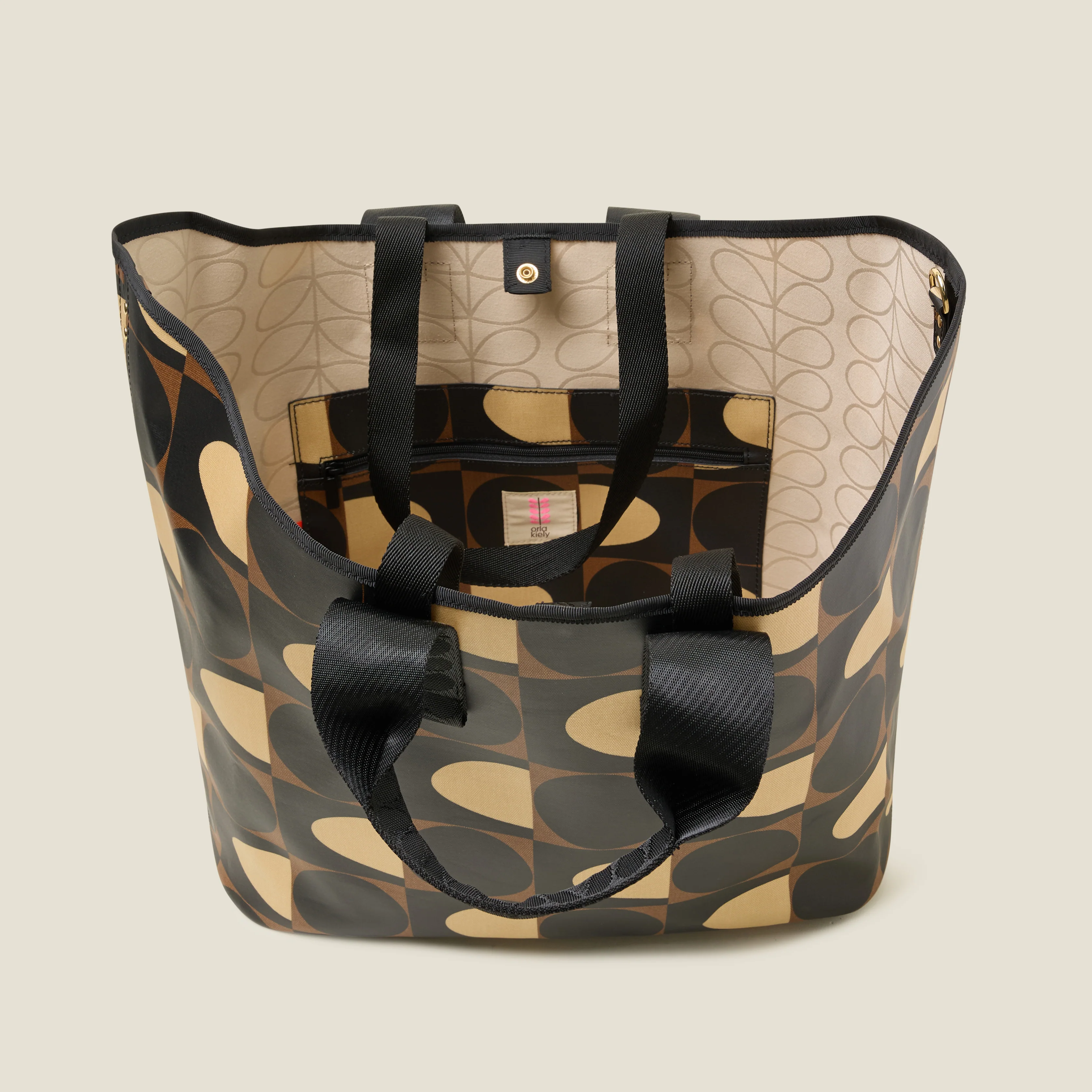 Carryall Large Tote Bag - Spot Square Mocha - Image 5