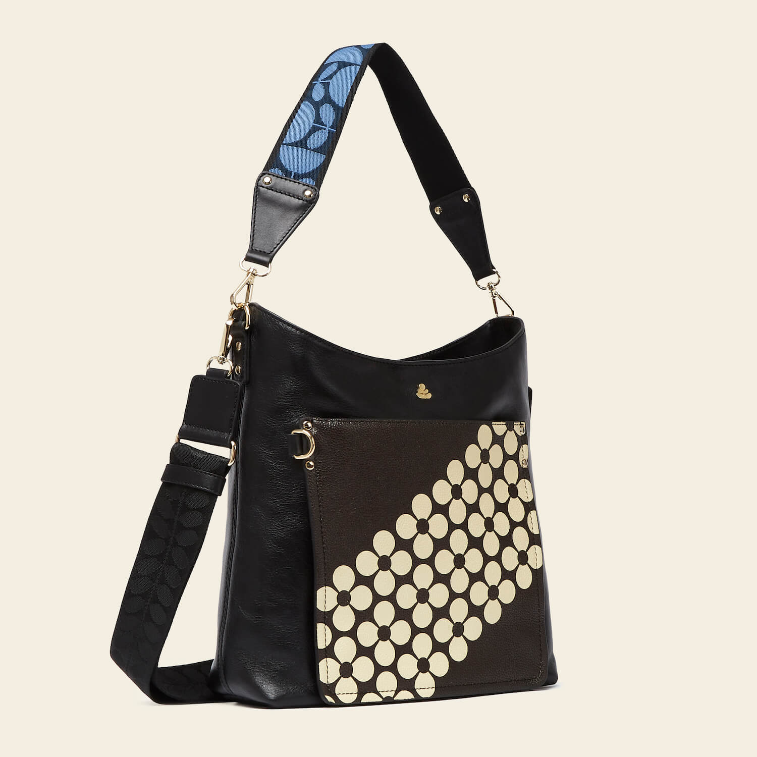 Carrymax Bucket Bag - Black Cream Flower - Image 3