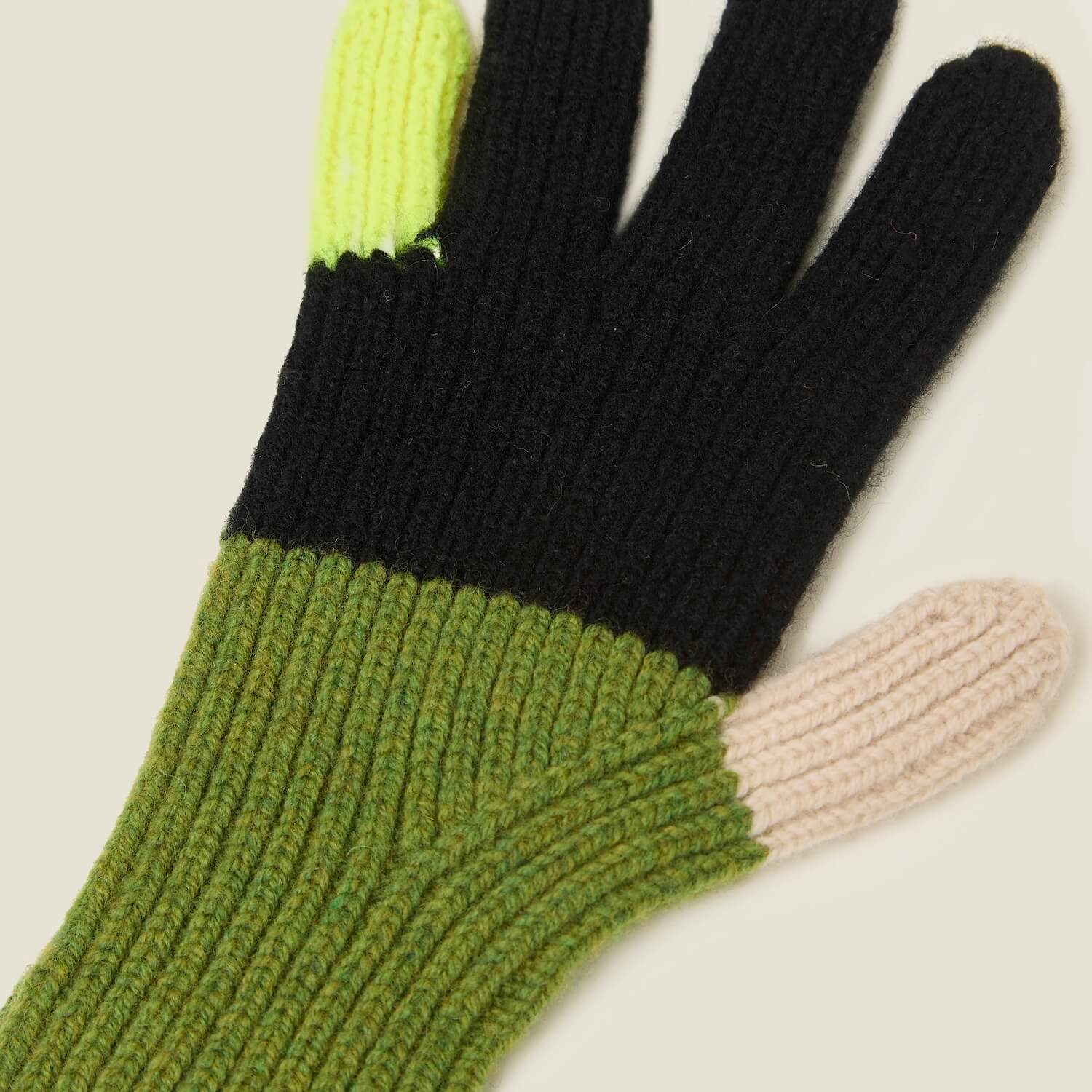 Colour Block Gloves - Neon Yellow - Image 4