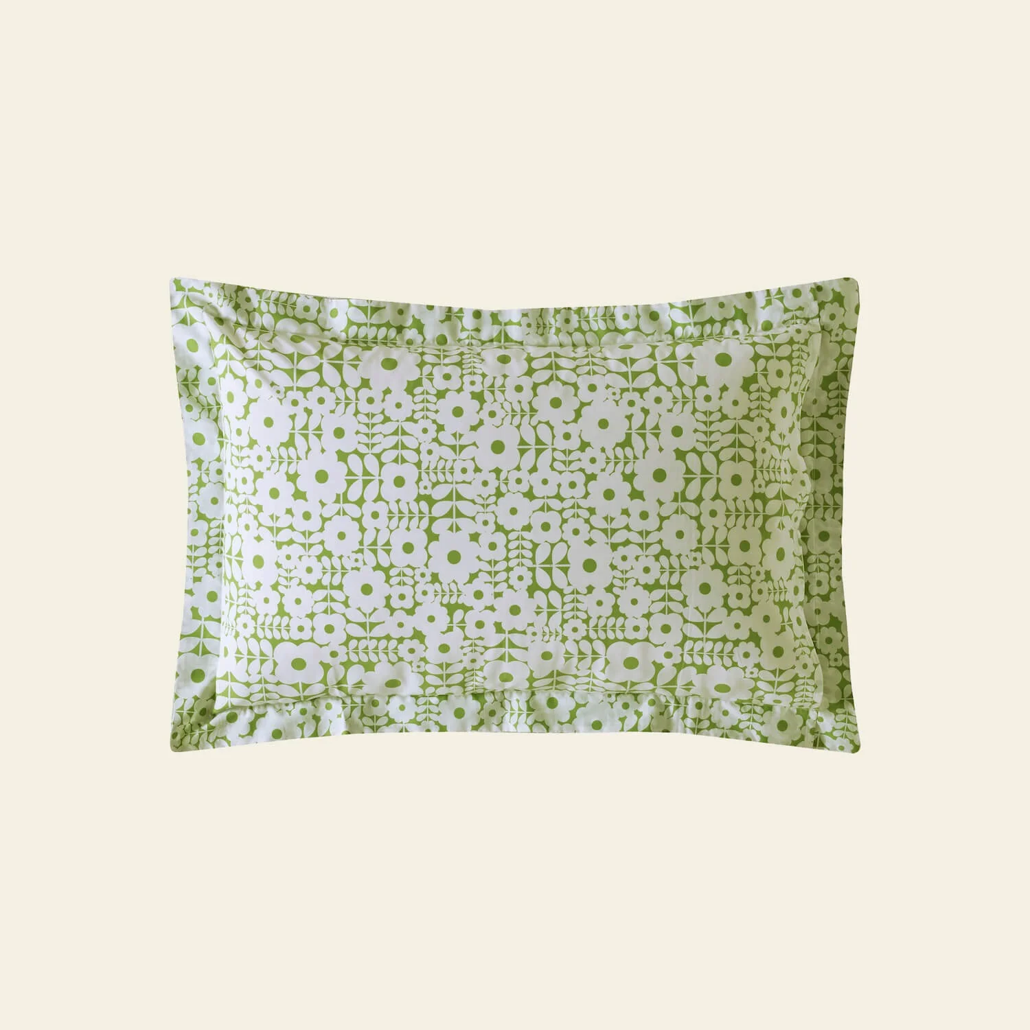 Criss Cross Stem Bed Linen Set - Basil Green - Image 4