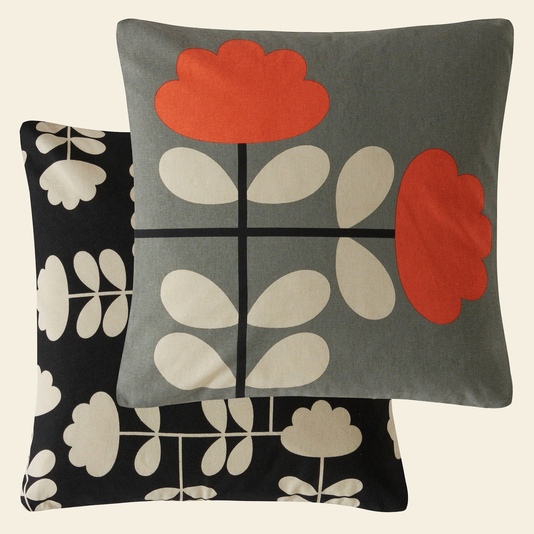 Cut Stem Cushion Smoke-Tomato