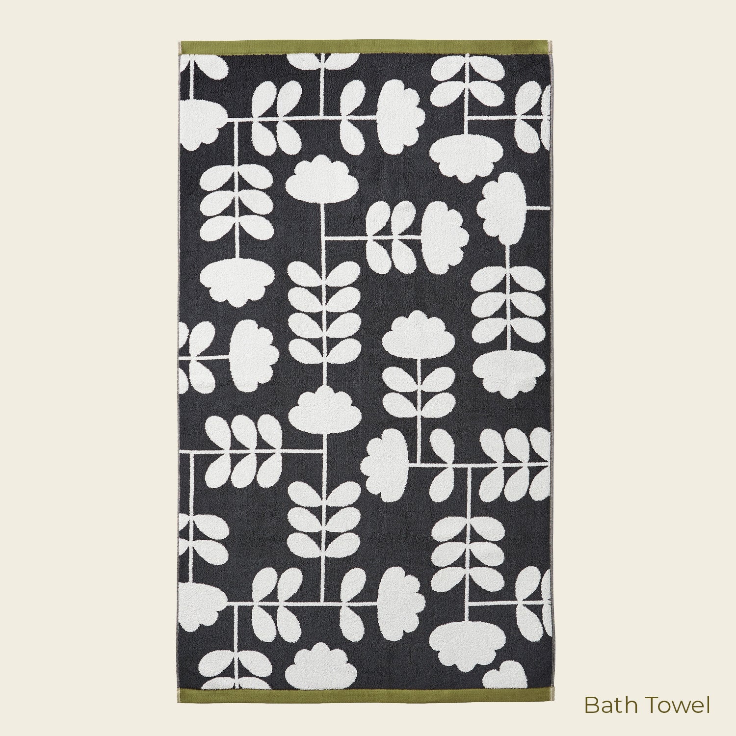 Cut Stem Towels Moss/Charcoal - Image 4