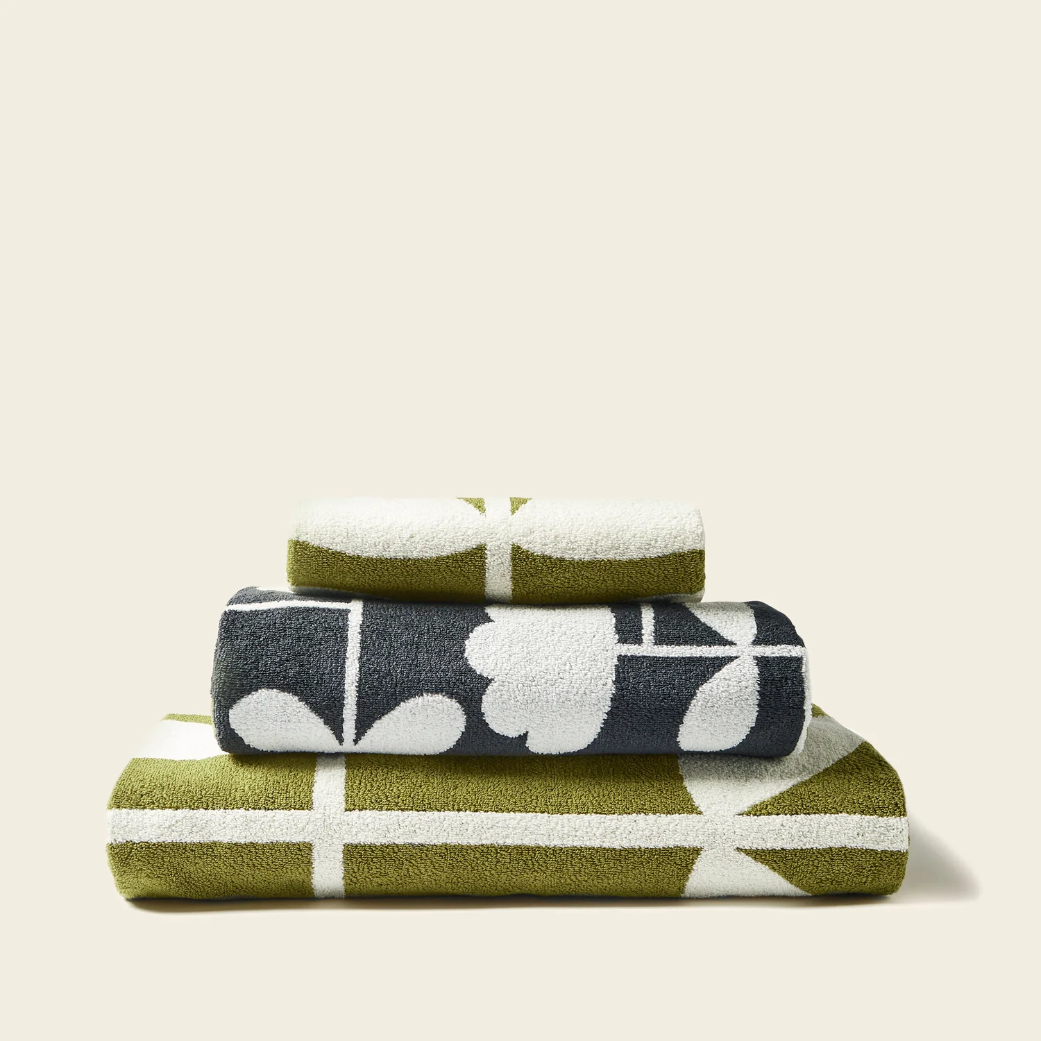 Cut Stem Towels Moss/Charcoal - Image 8