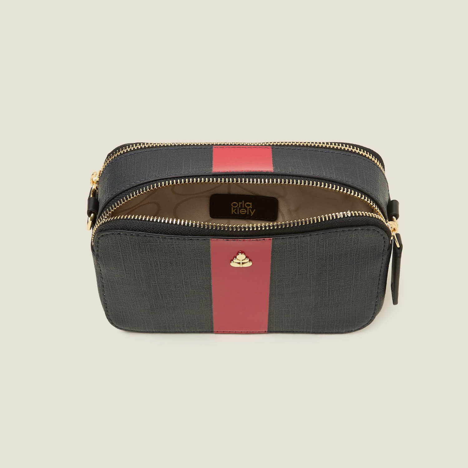 Duo Crossbody - Shiny Stripe Navy Red - Image 5