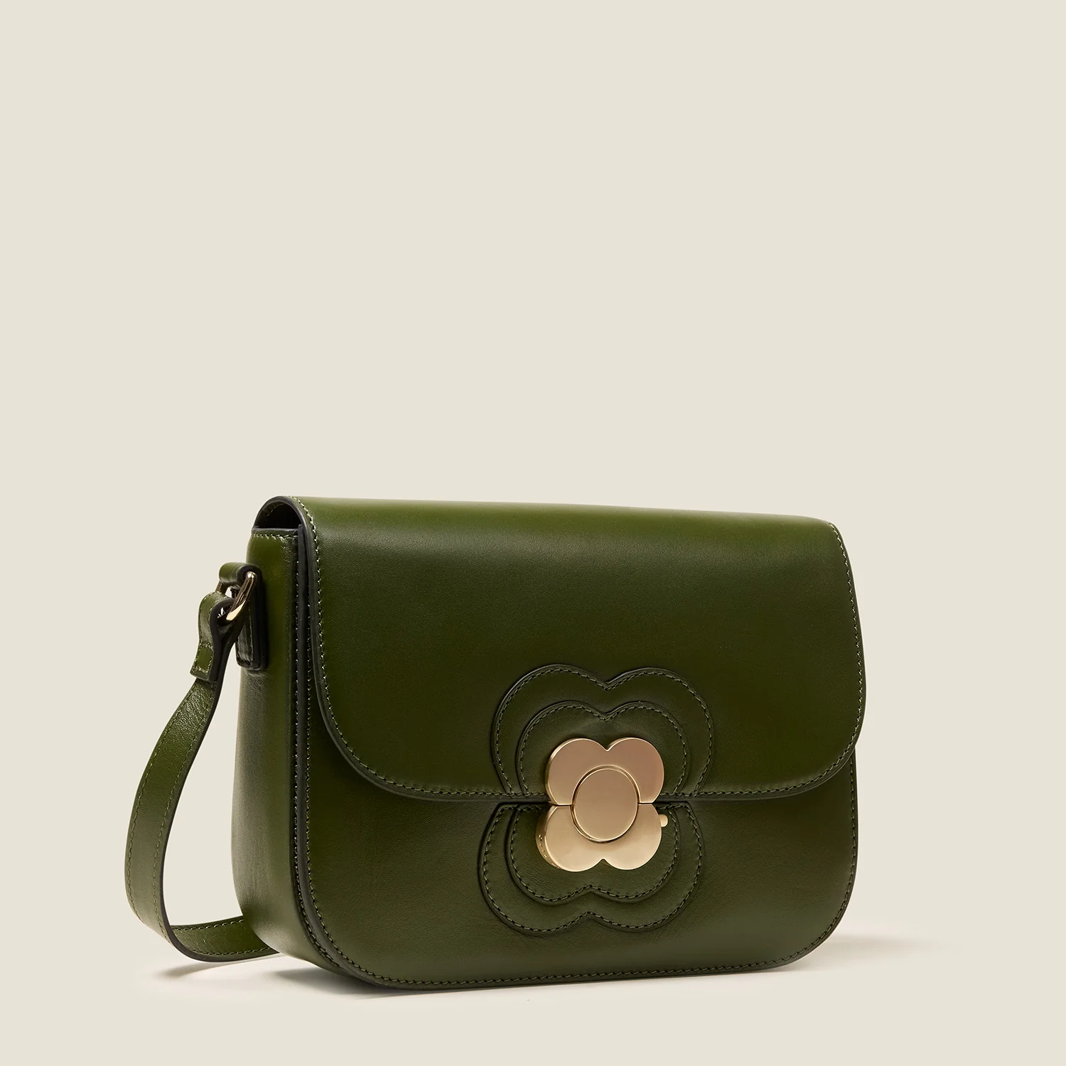Eclipse Leather Crossbody Bag - Flower Applique Forest - Image 2