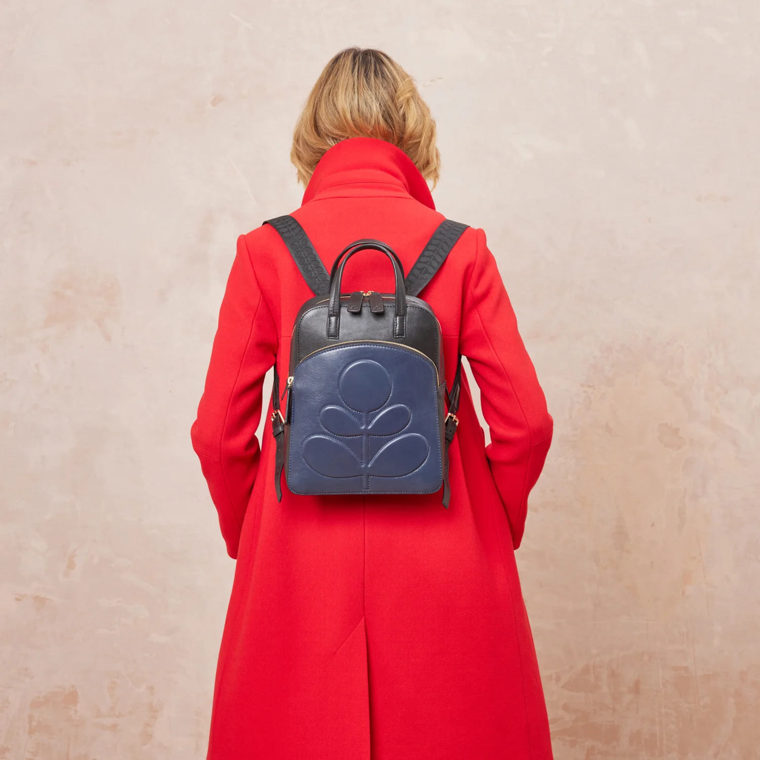 Emilia Petite Backpack - Embossed Stem Black - Image 2