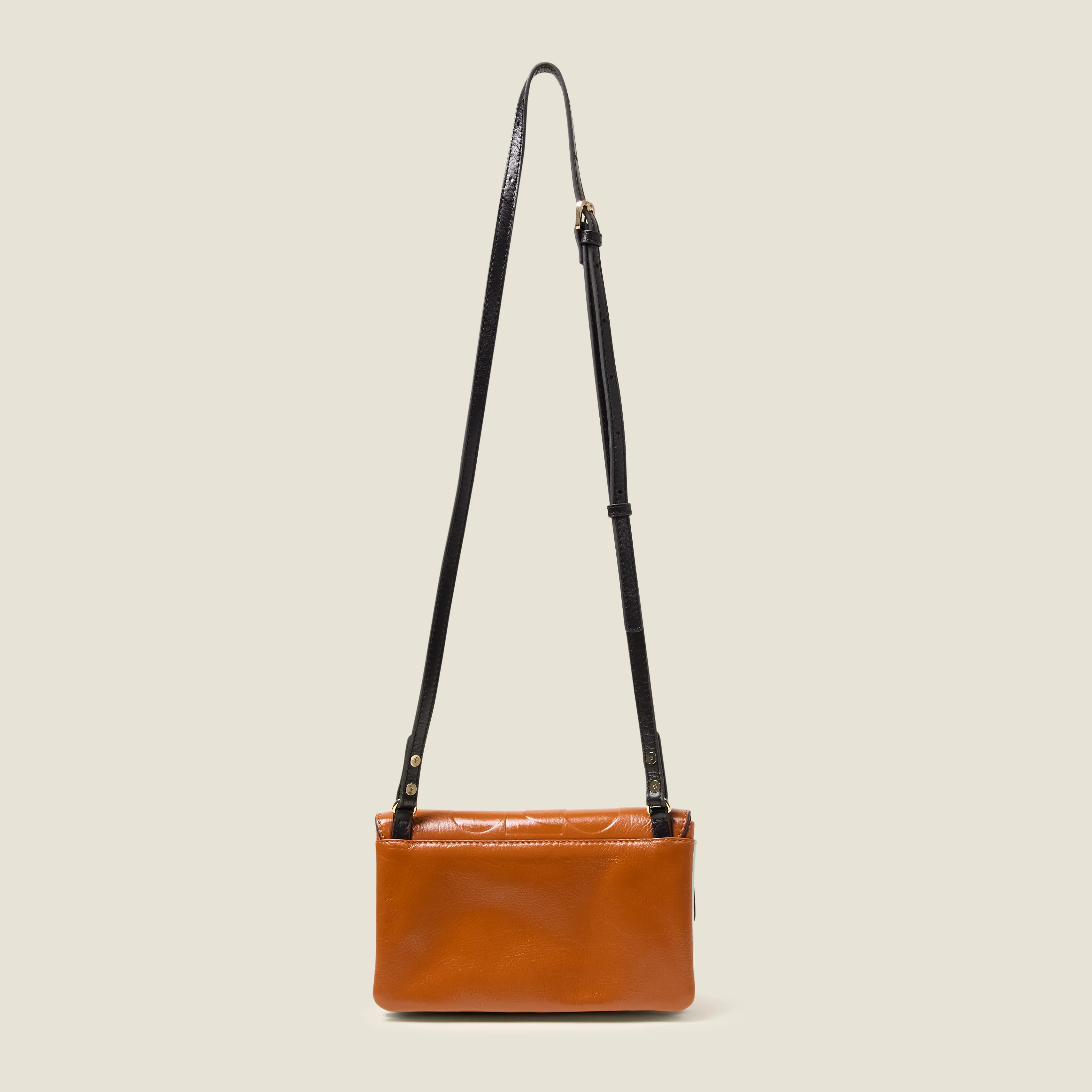 Flap Folio Leather Crossbody Bag - OK Colourblock Sienna - Image 5