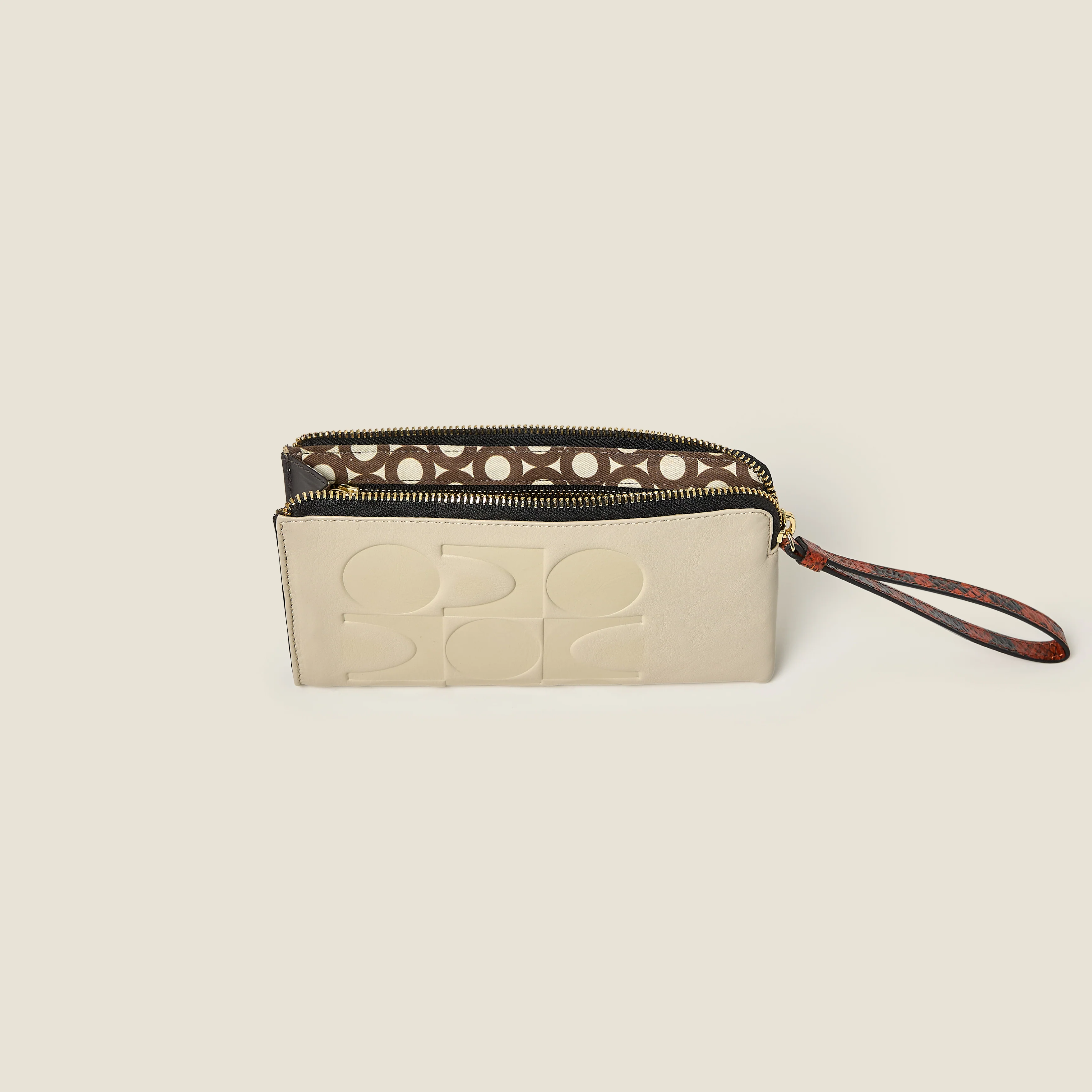 Flat Zip Leather Wallet - White Creme - Image 4