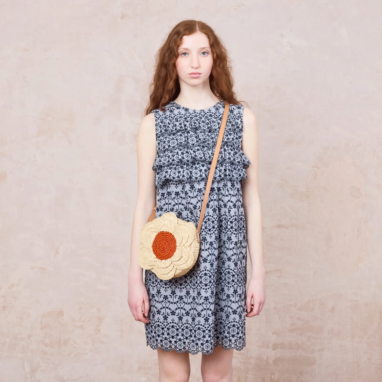 Flower Circle Raffia Crossbody - Natural - Image 3