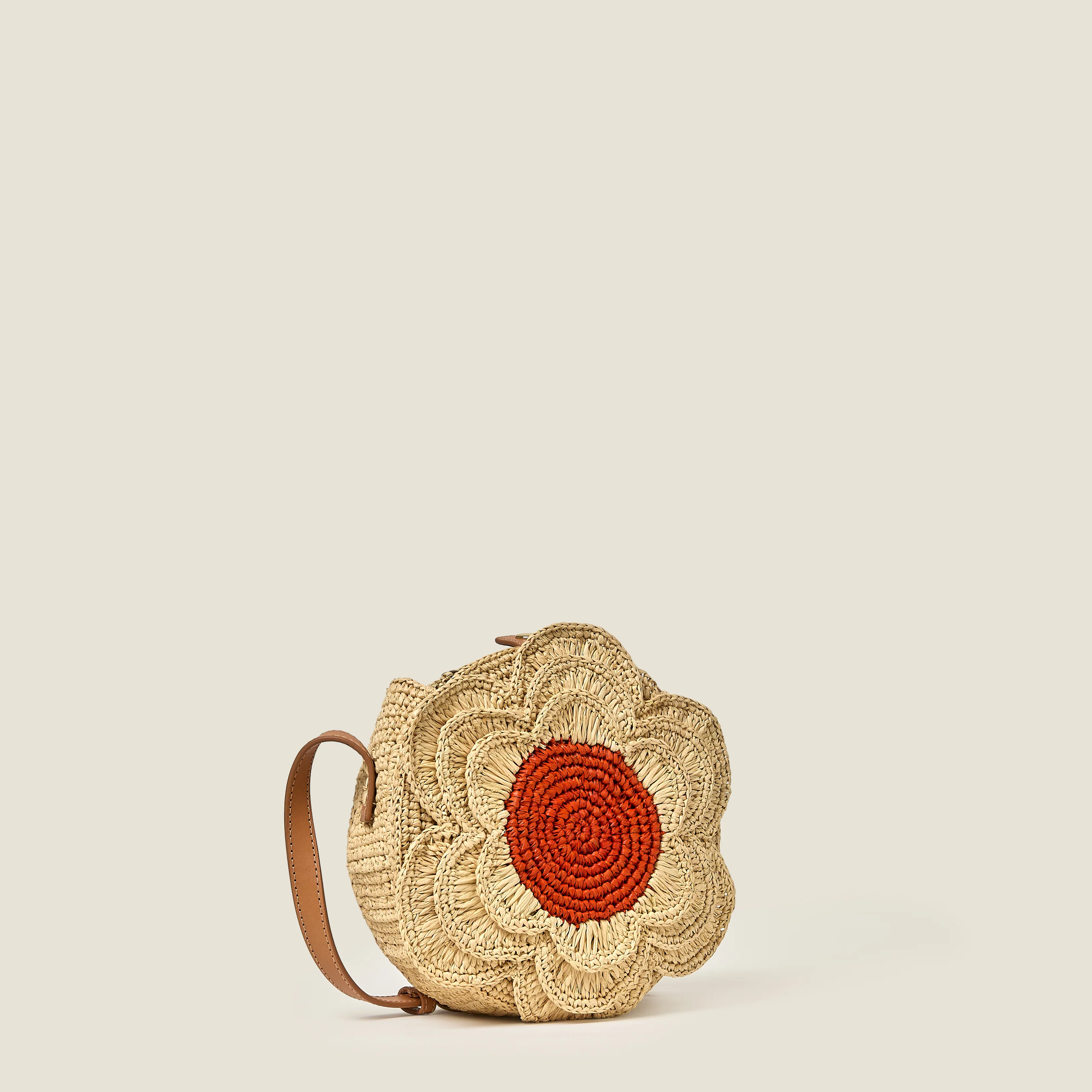 Flower Circle Raffia Crossbody - Natural - Image 4