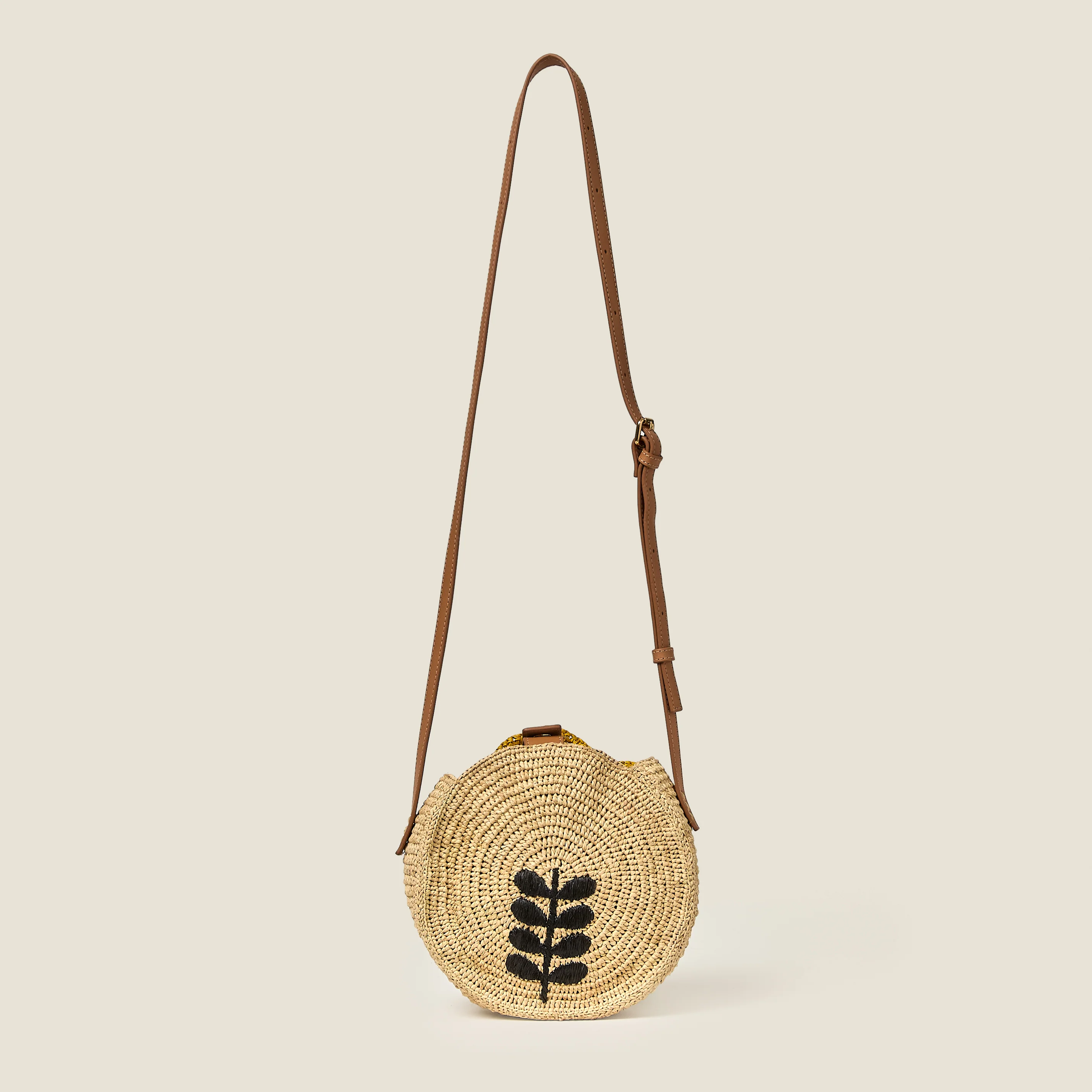 Flower Circle Raffia Crossbody - Sunflower - Image 4