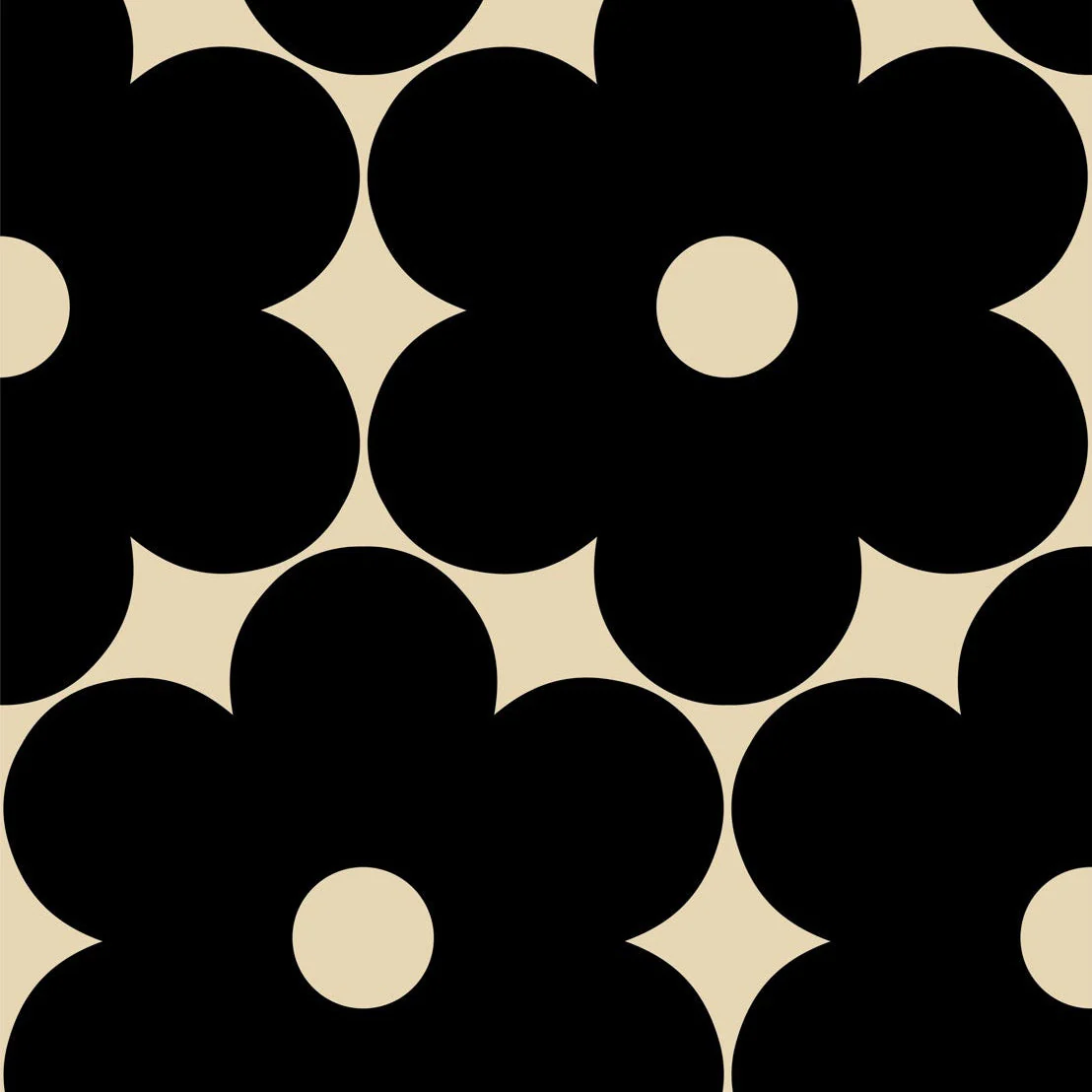 Flower Power Black Wallpaper - Image 2