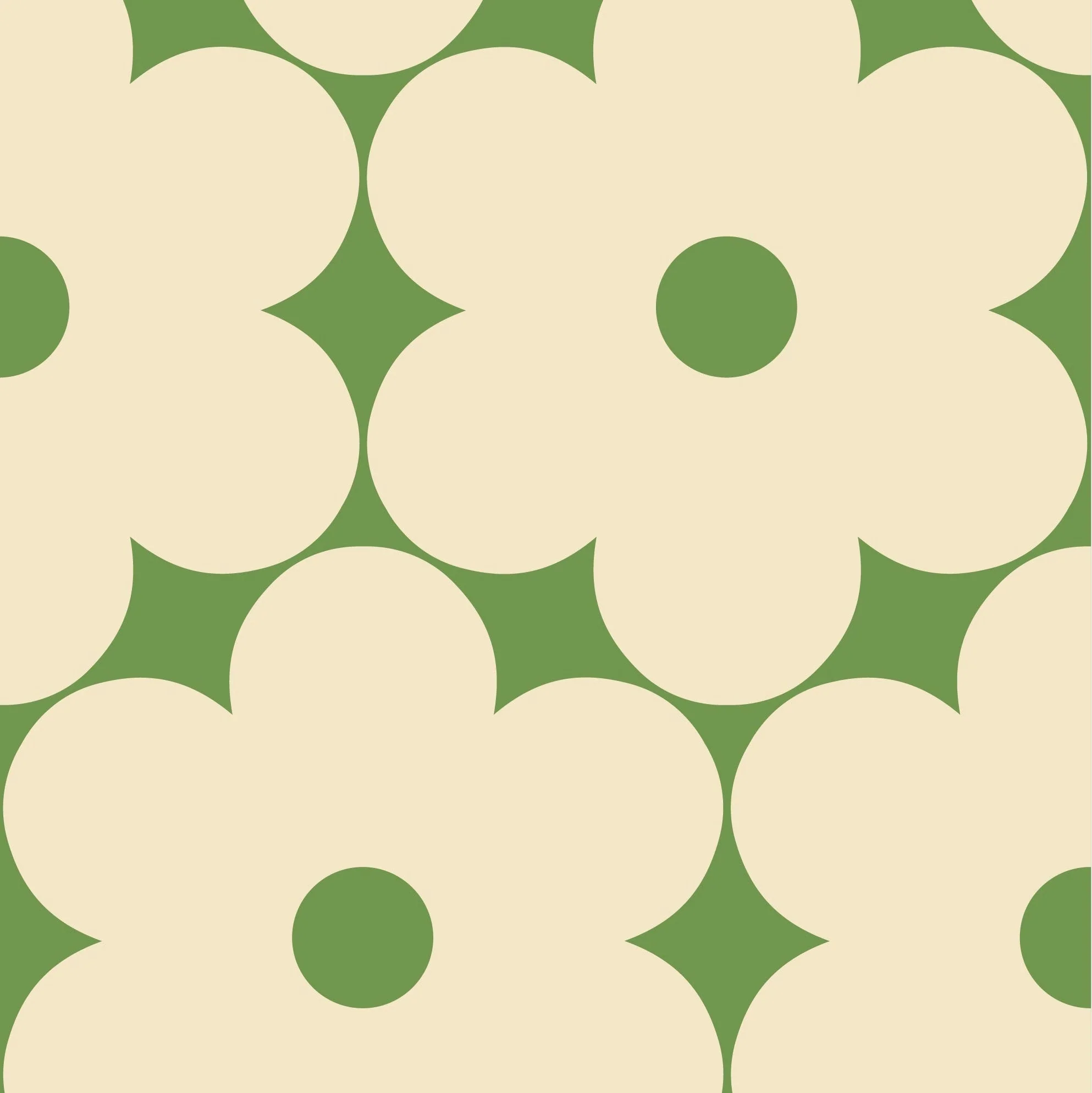 Flower Power Cream/Dill Wallpaper - Image 2