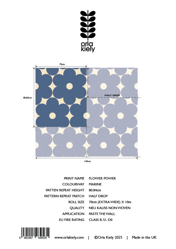 Flower Power Marine Wallpaper Sample - Image 2