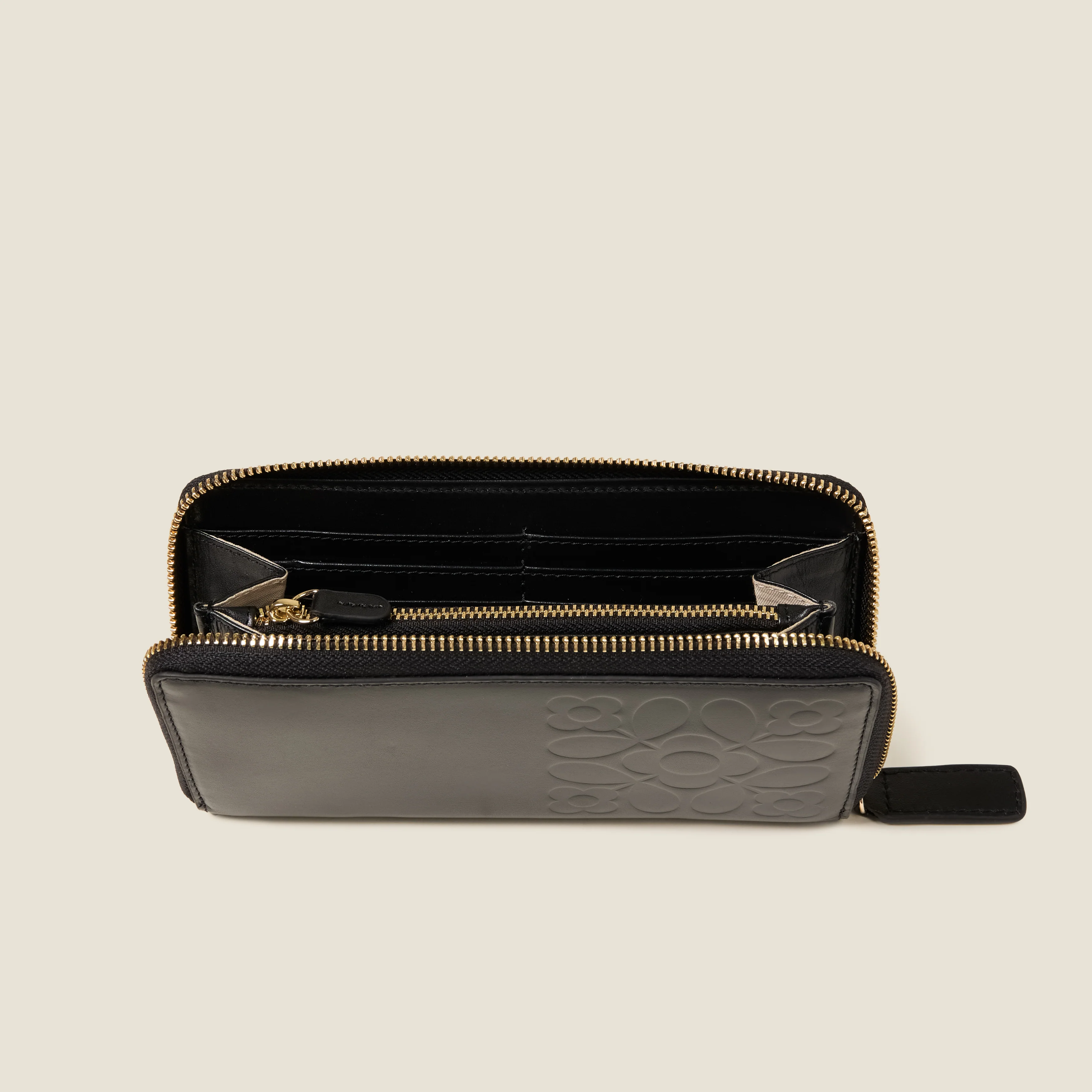 Forget Me Not Big Leather Wallet - Tile Emboss Black - Image 3