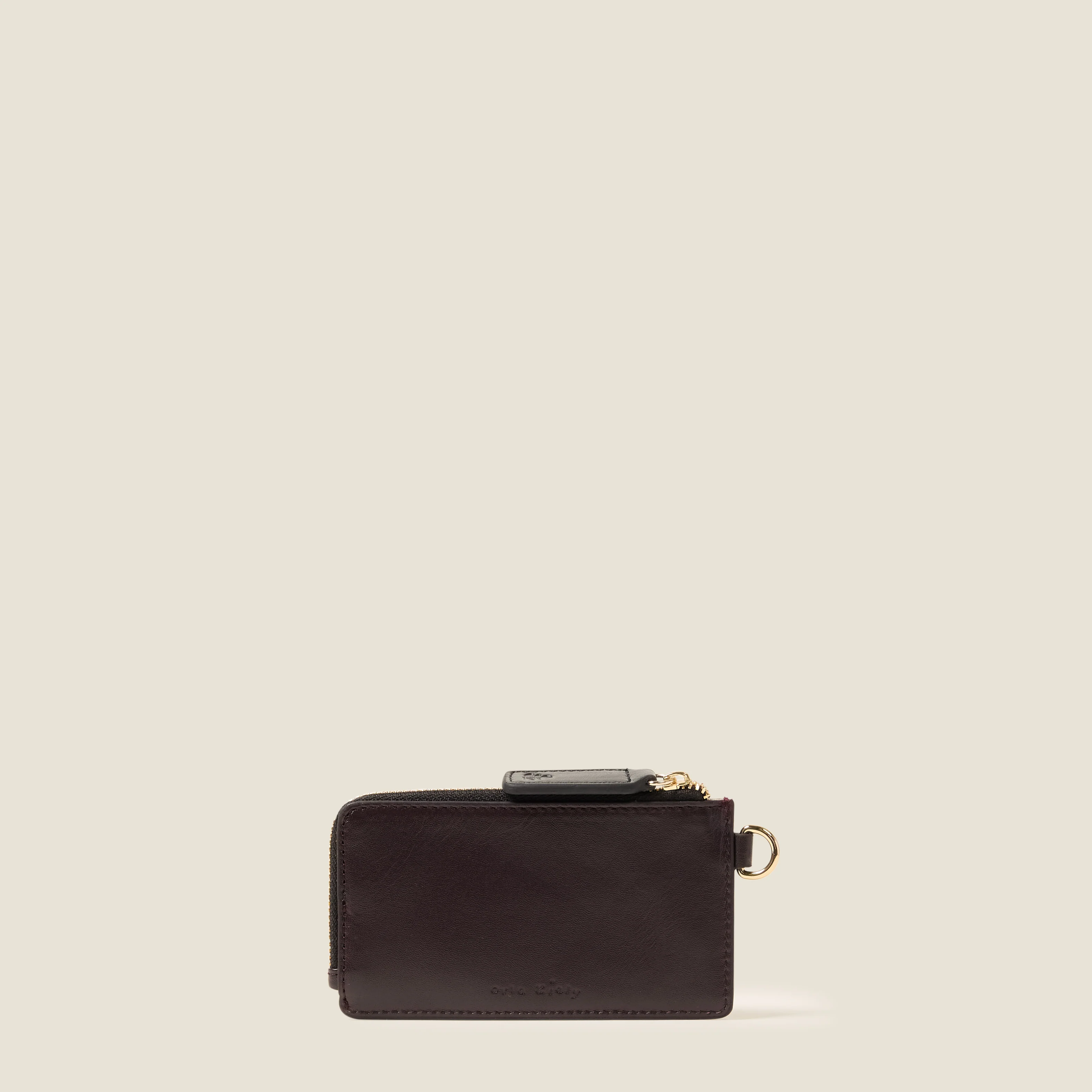 Frieda Leather Card Purse - Tile Emboss Burgundy - Image 3