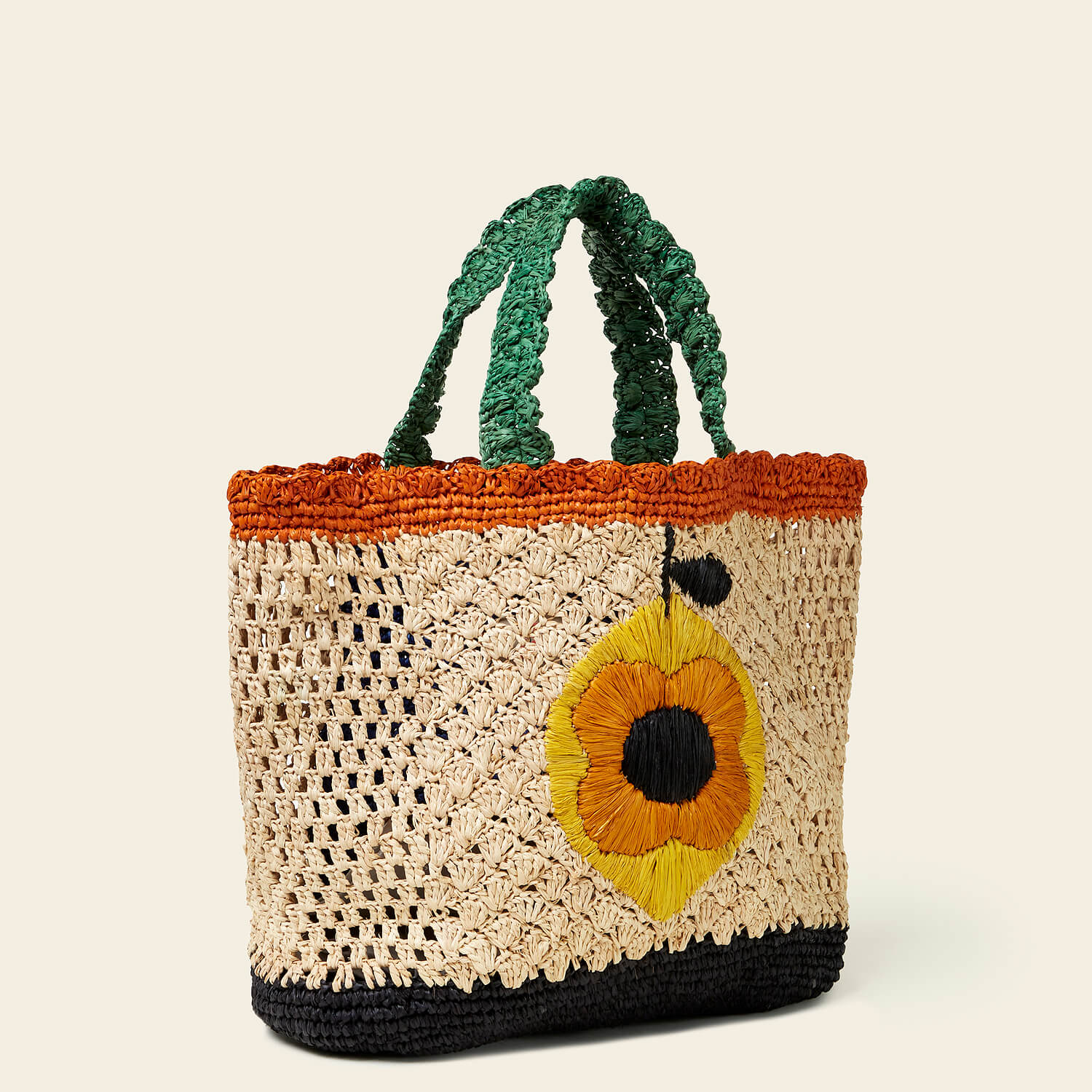 Raffia Basket Bag - Lemon - Image 3