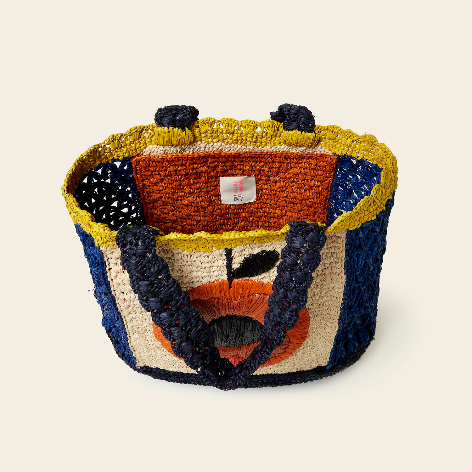 Raffia Basket Bag - Orange - Image 5