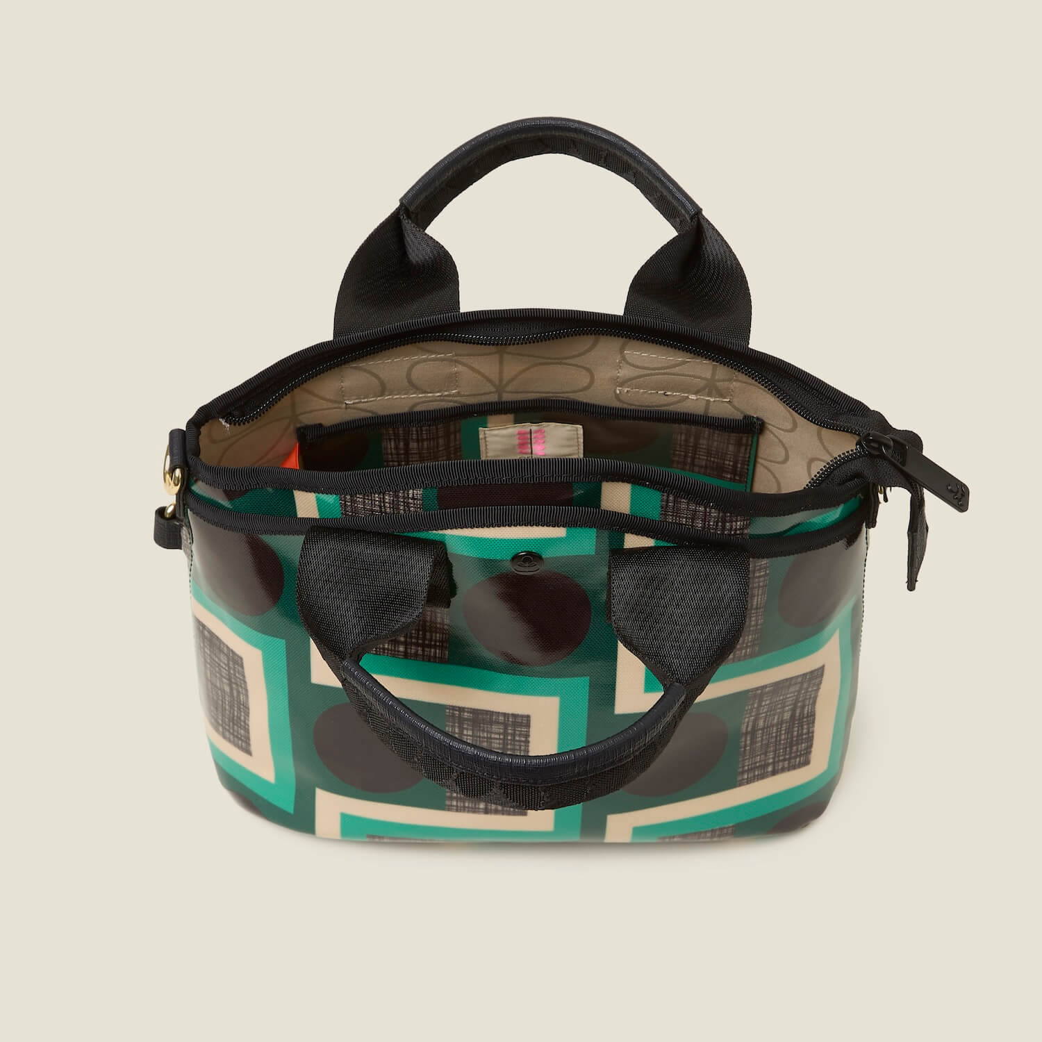 Hand Carry Handbag - Balcony Spot Emerald - Image 5