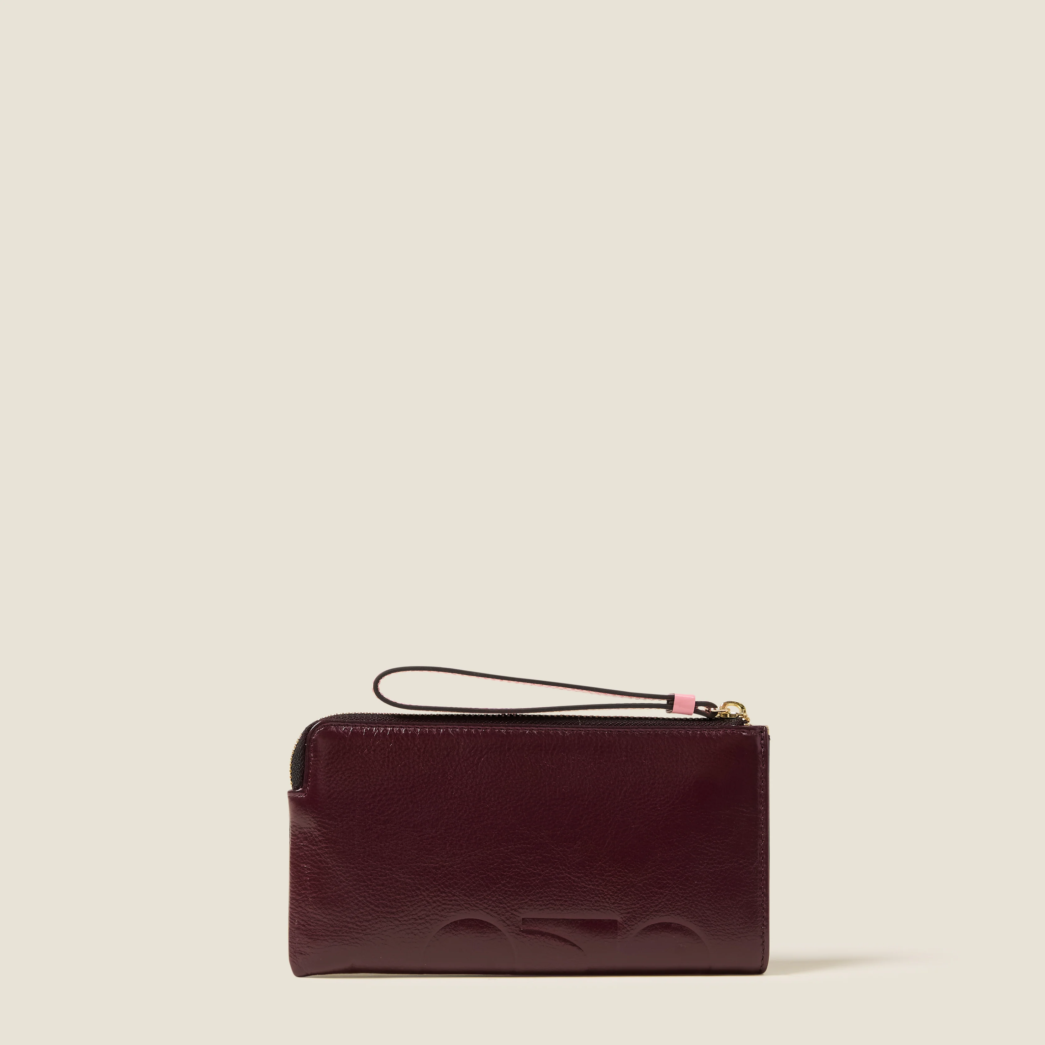 Hold On Leather Wristlet - OK Colourblock Burgundy - Image 3