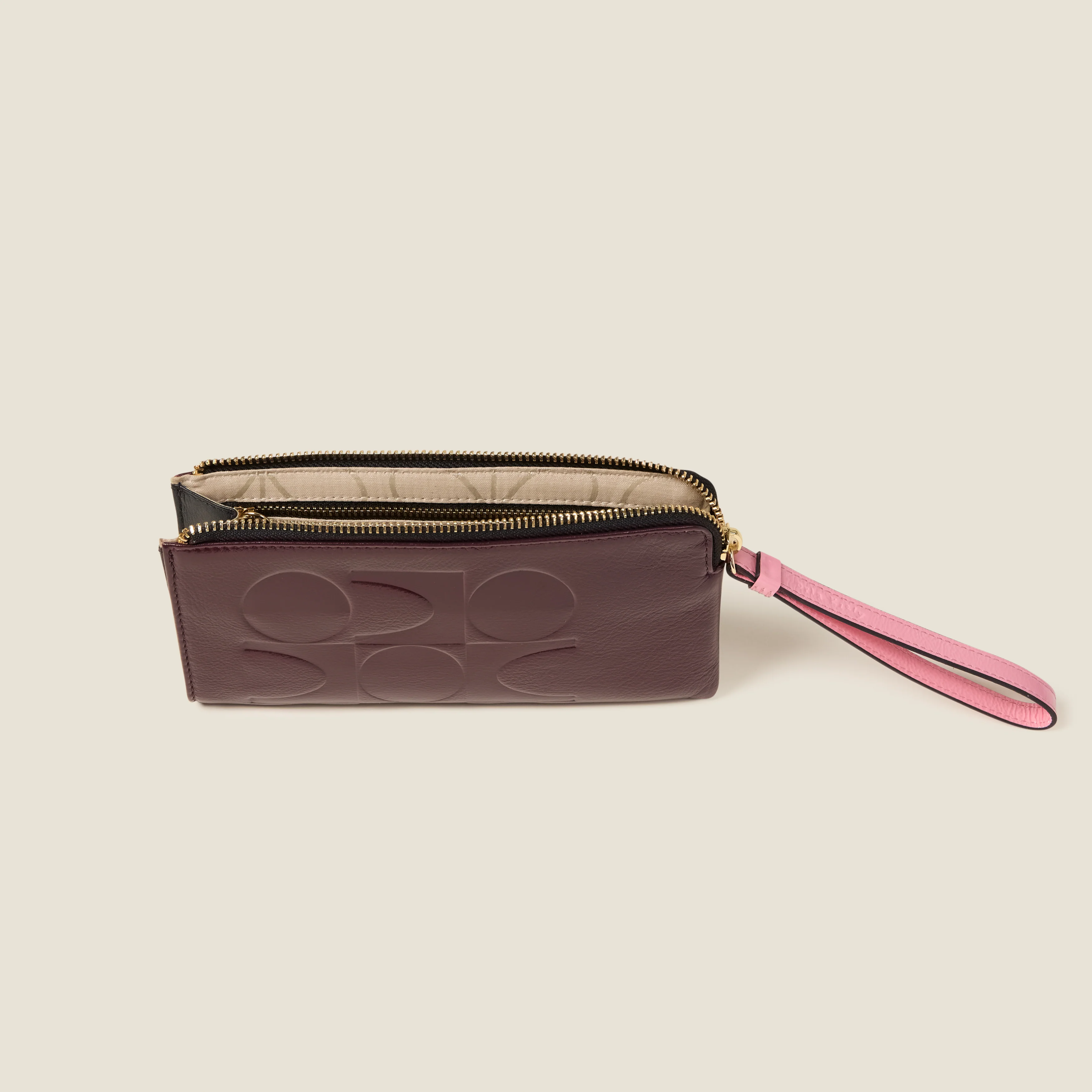 Hold On Leather Wristlet - OK Colourblock Burgundy - Image 4