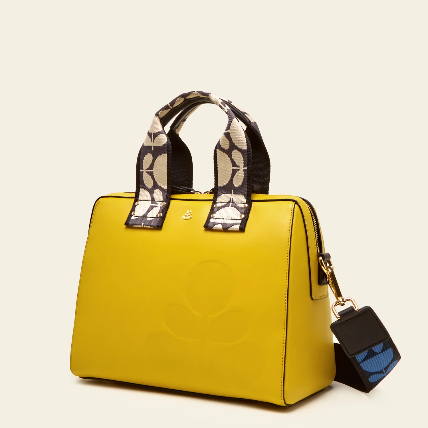 Large Iris Handbag - Embossed Yellow - Image 3