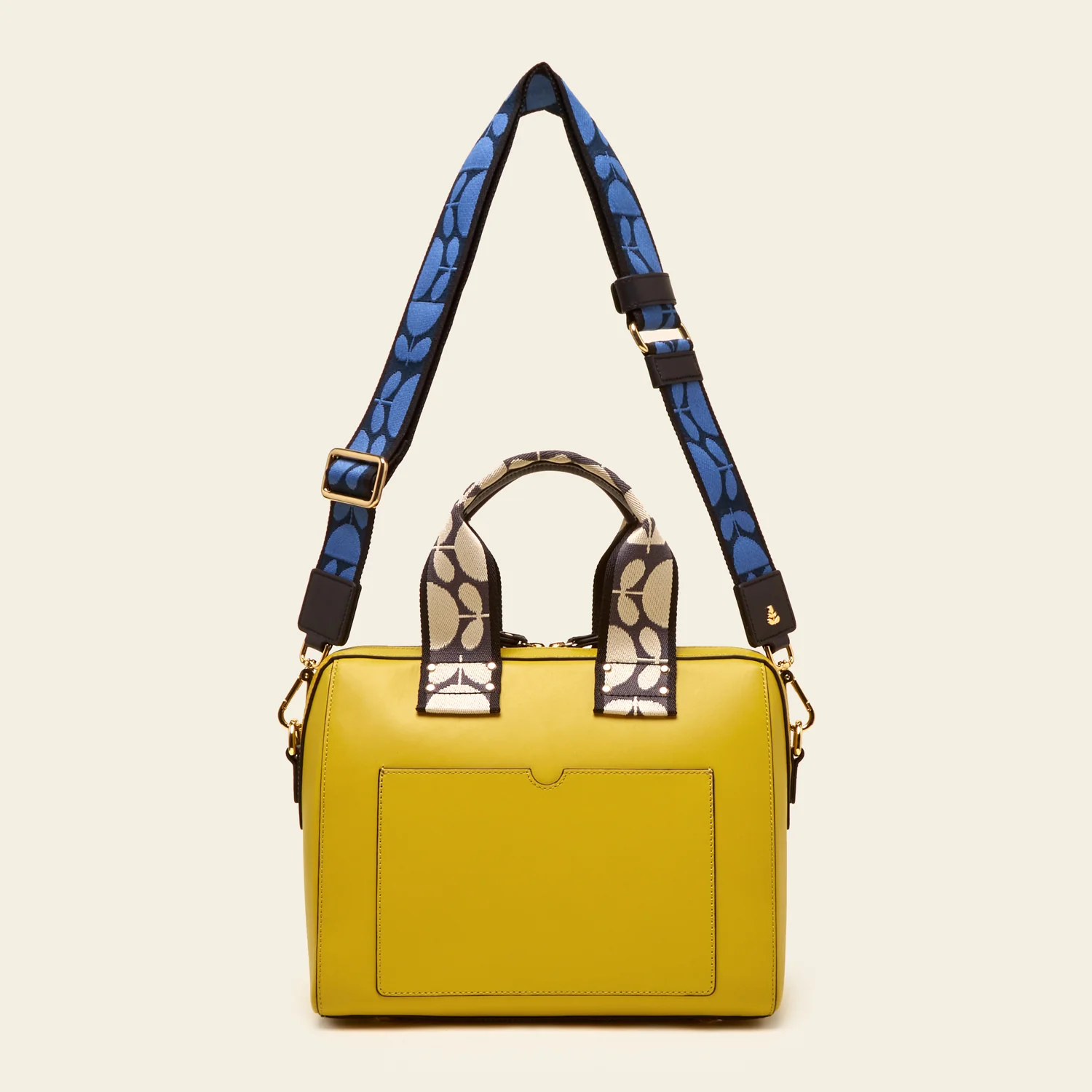 Large Iris Handbag - Embossed Yellow - Image 4