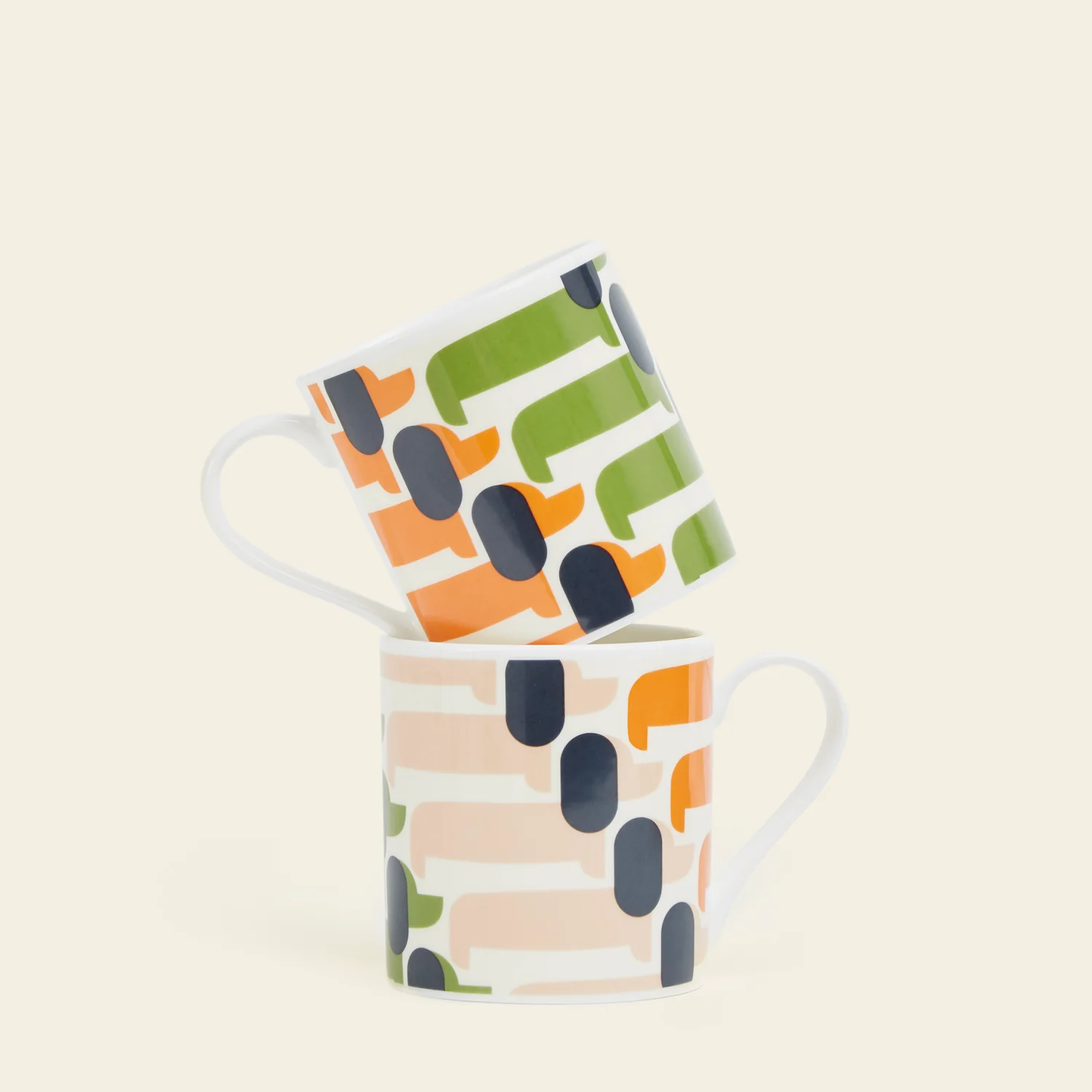 Large Mug Set of 2 - Sausage Dog Orange Seconds - Image 2