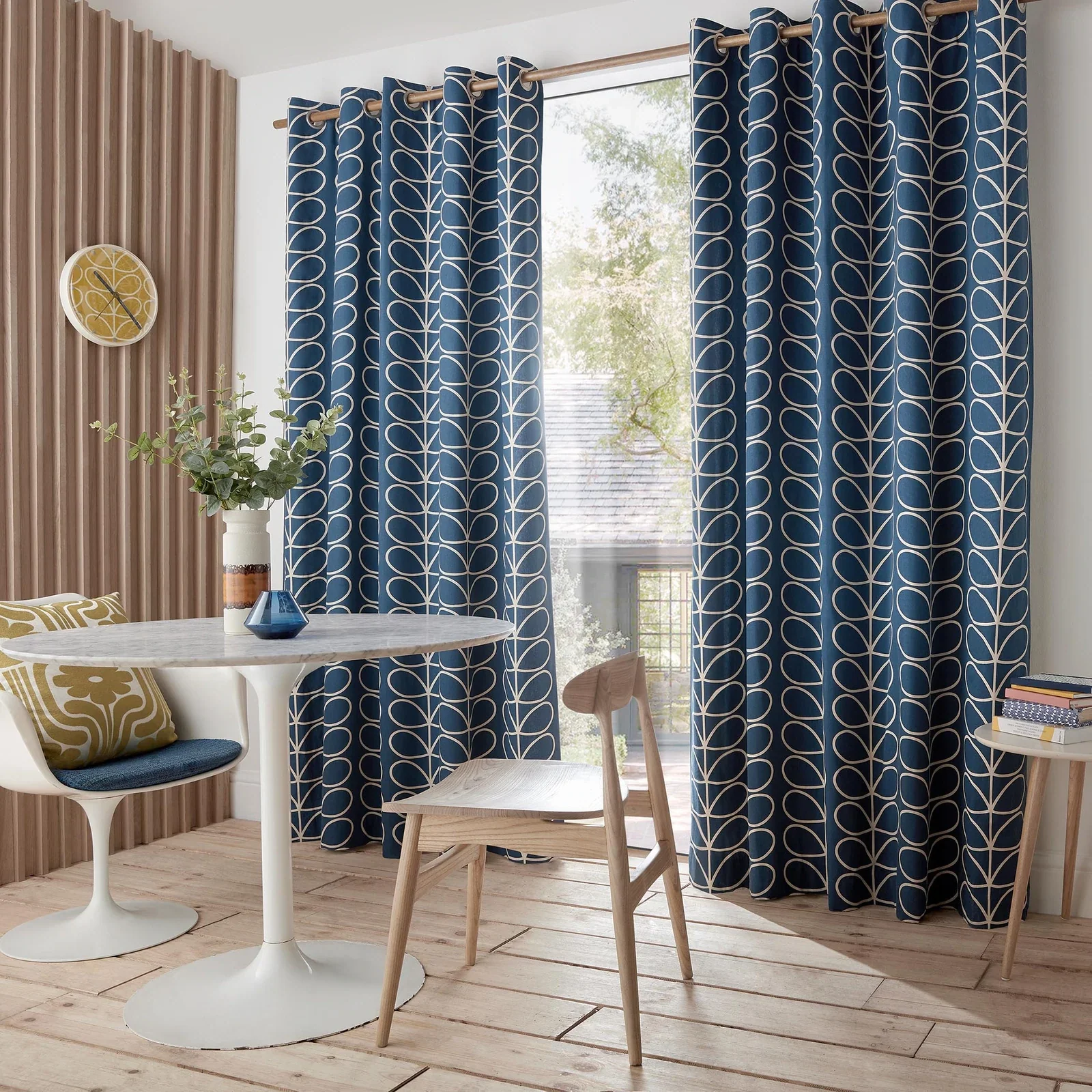 Linear Stem Lined Eyelet Curtains Whale - Image 4