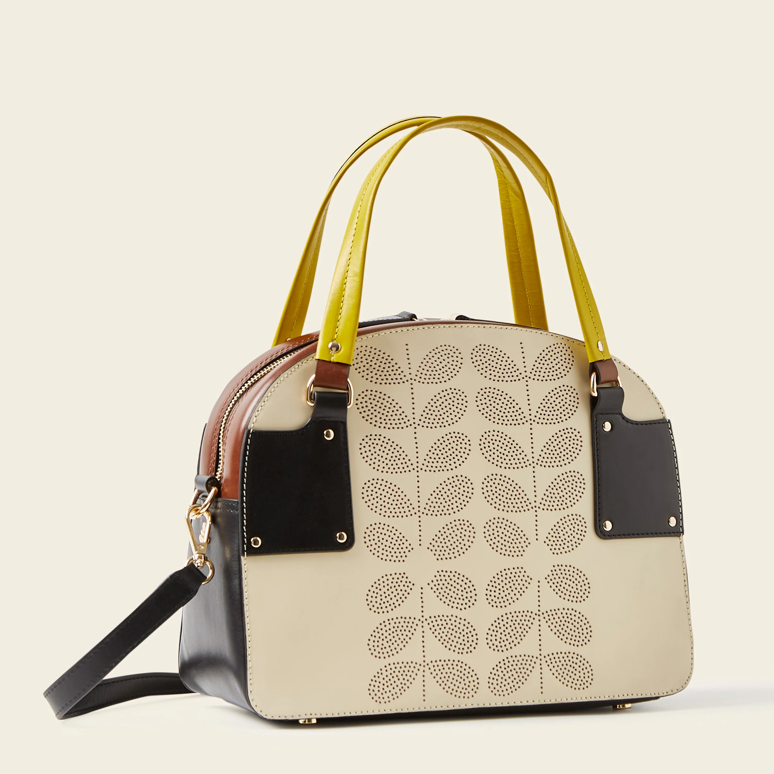 Luna Bowling Bag - Cream Punched Flower - Image 3