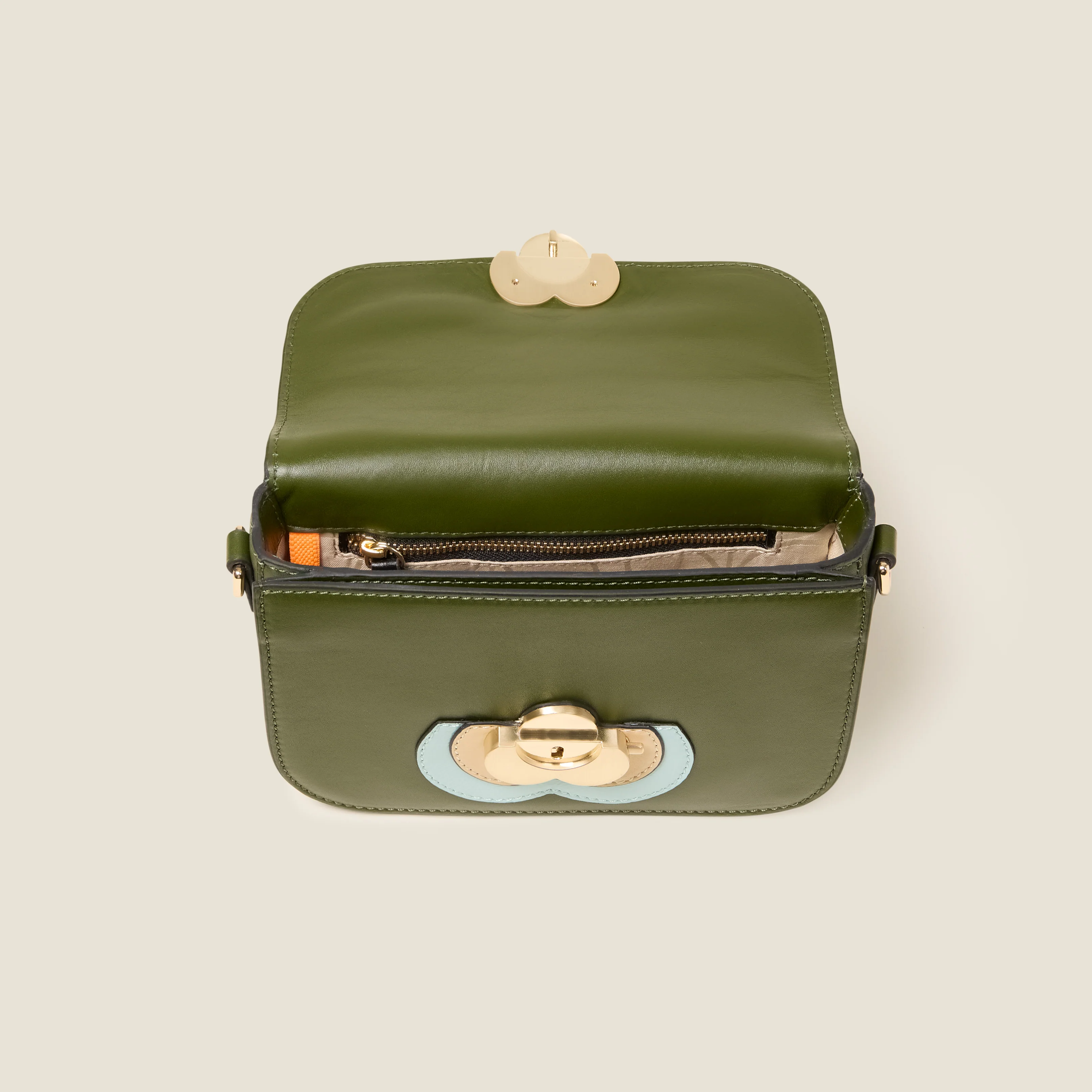 Mini Eclipse Leather Crossbody Bag - Flower Applique Forest - Image 4