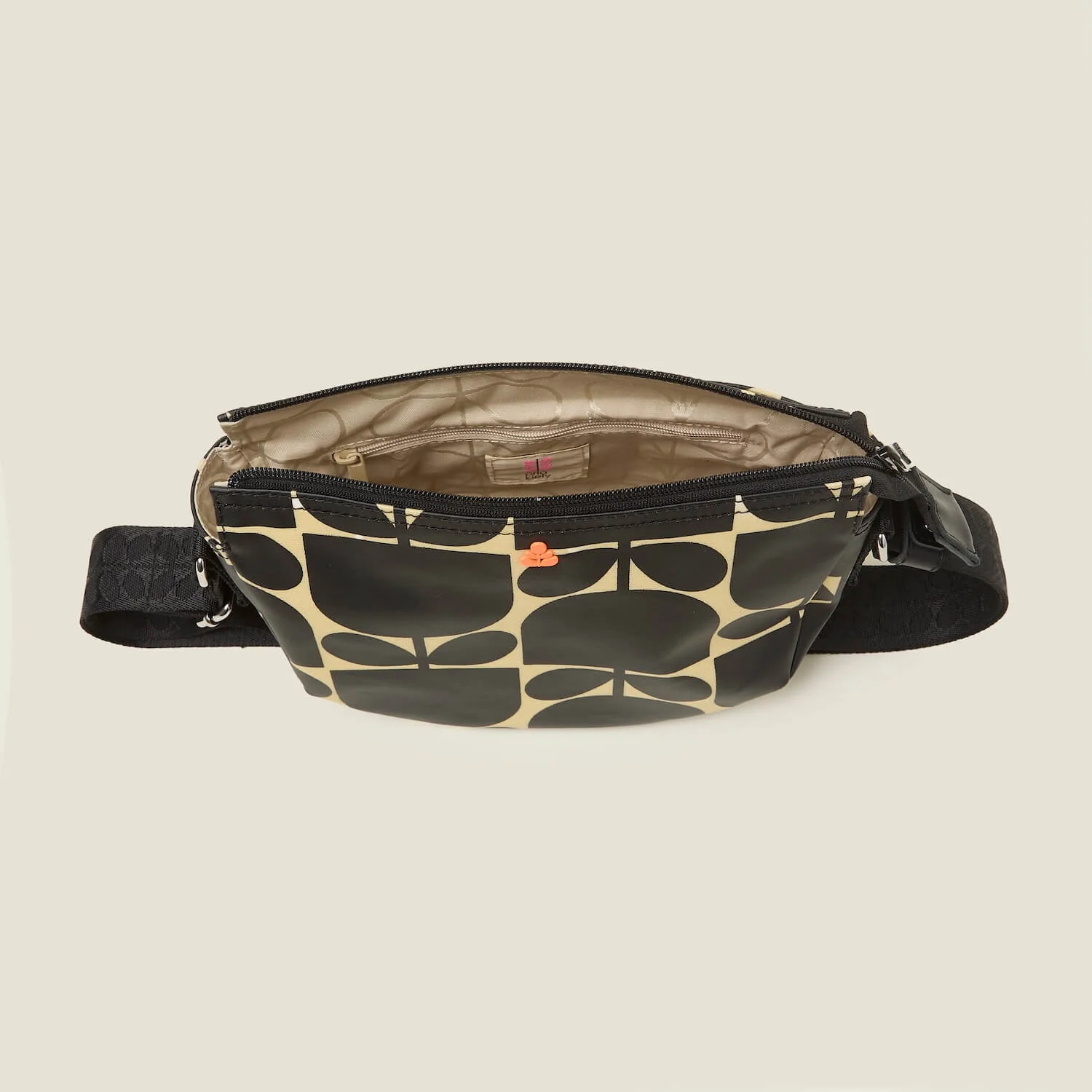 Mini Rounder Crossbody - Block Flower Monochrome - Image 5