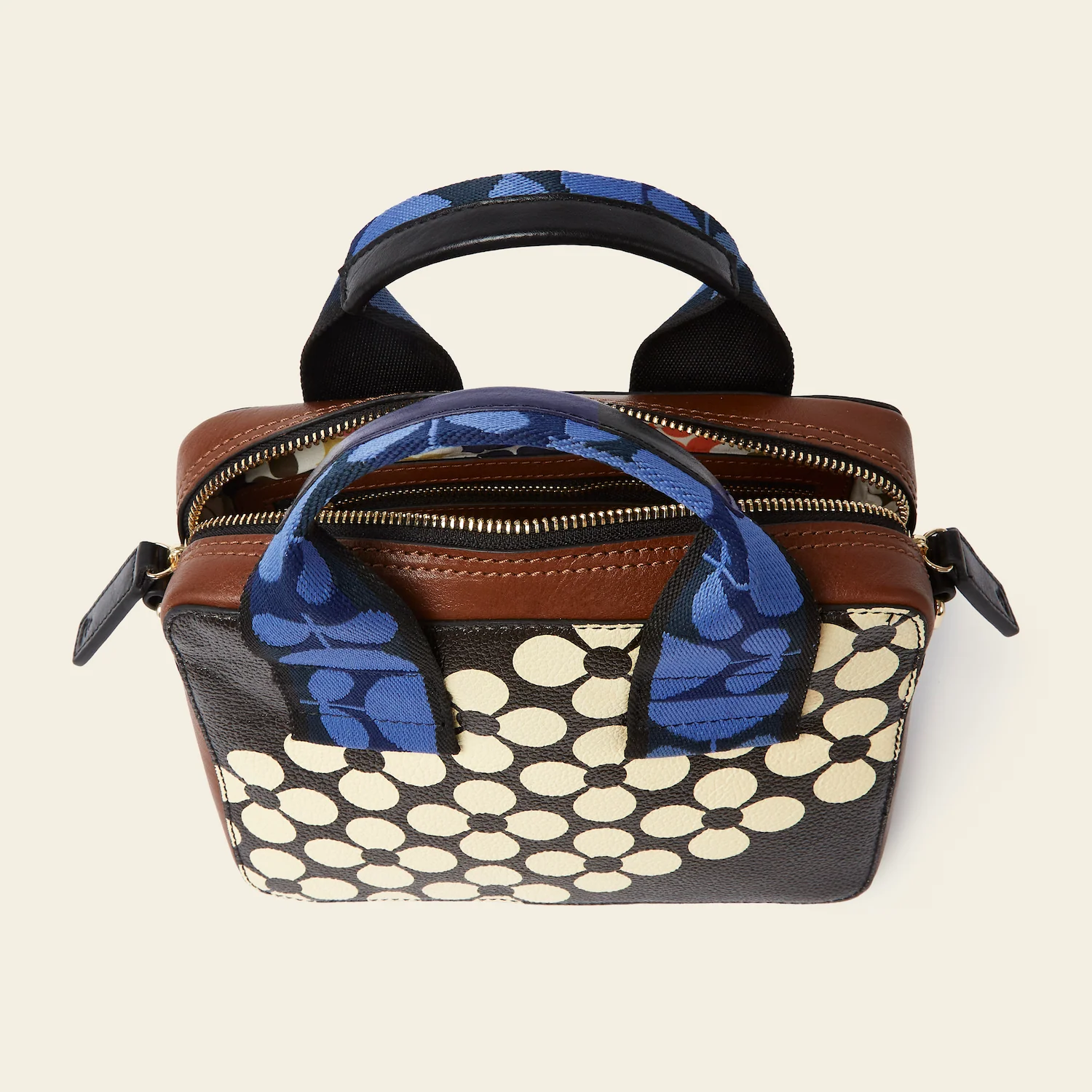 Minola Grab Crossbody - Black Cream Flower - Image 5