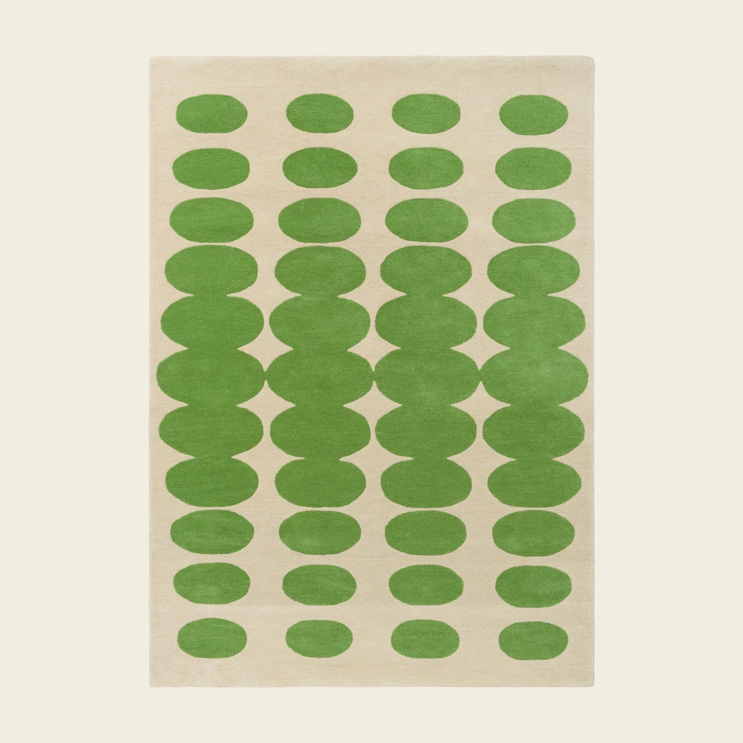 Optical Oval Rug - Green Cream - Image 3