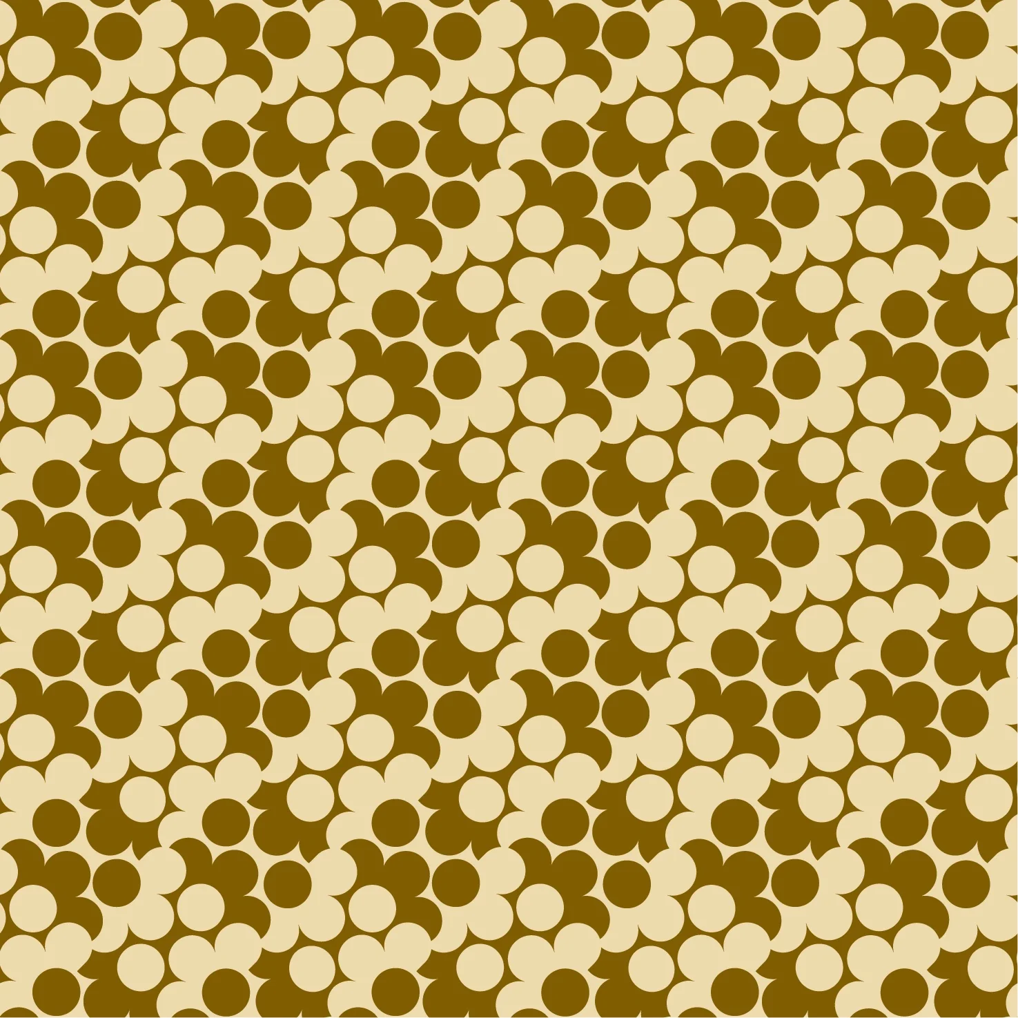Puzzle Flower Ochre Wallpaper Sample