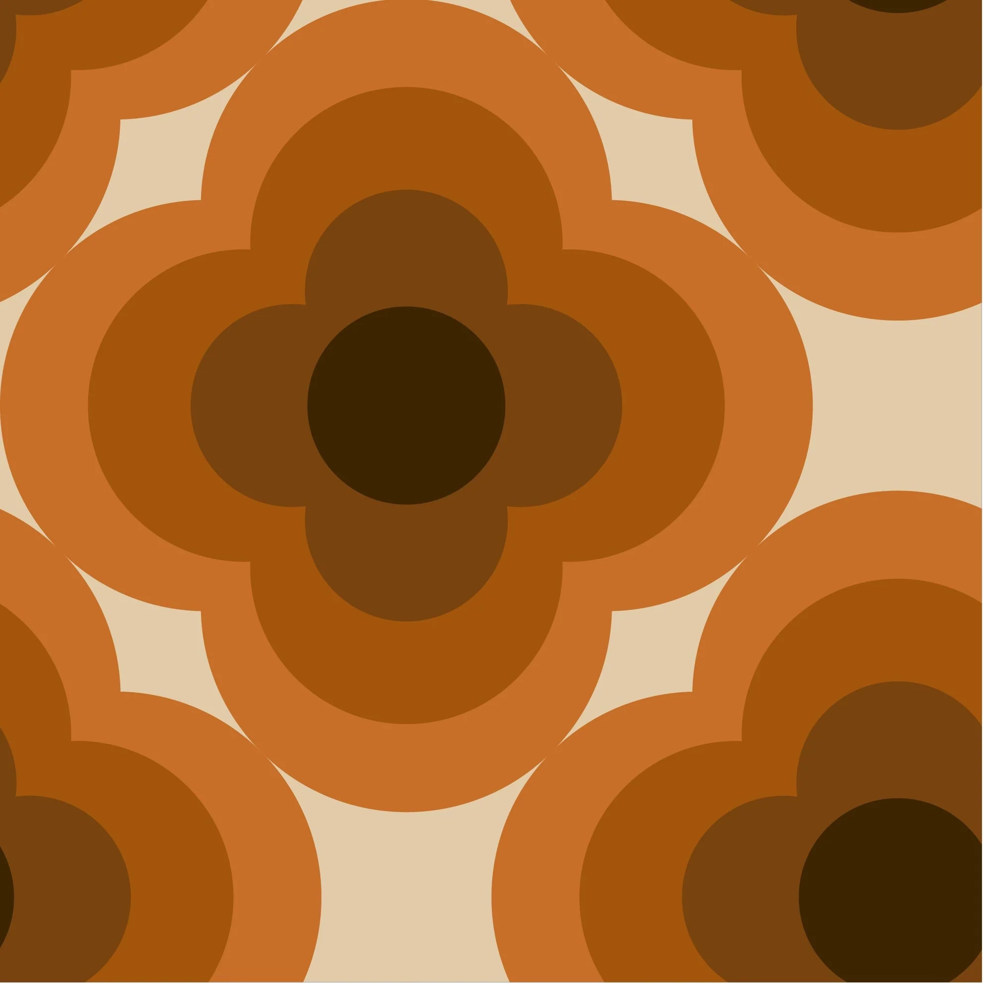 Radial Flower Dark Papaya Wallpaper - Image 2
