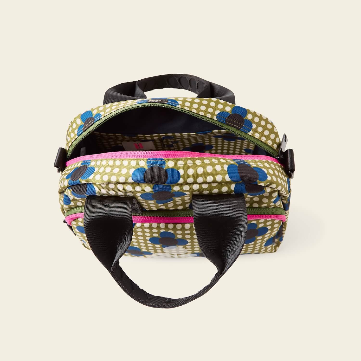 Radial Handbag - Flower Polka Dot Olive - Image 5