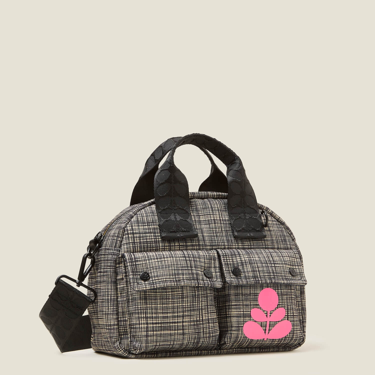 Radial Handbag - Scribble Print Black - Image 3